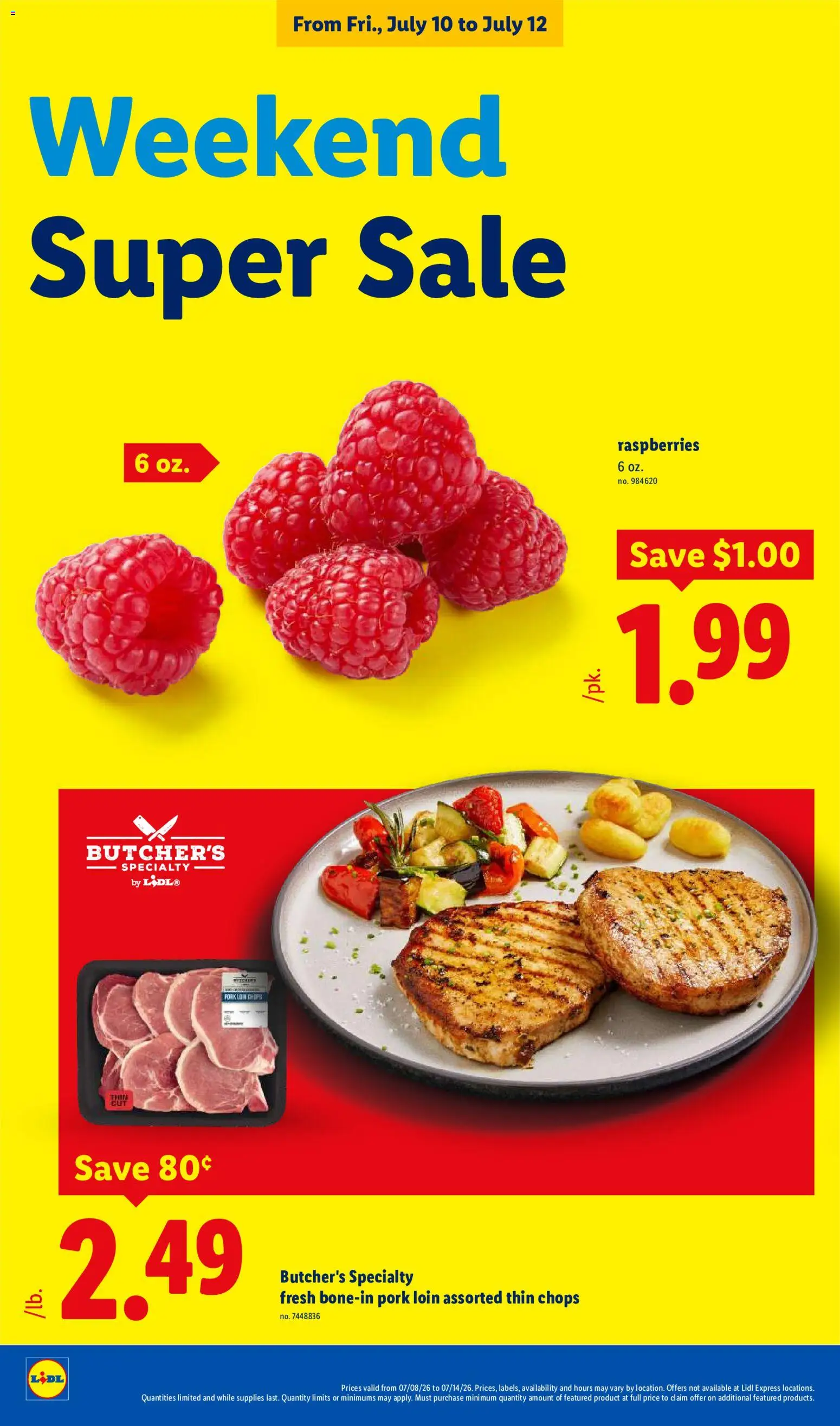Lidl Weekly Ad - valid from 07/08/2026 | Page: 34 | Products: Raspberries, Pork loin, Pork