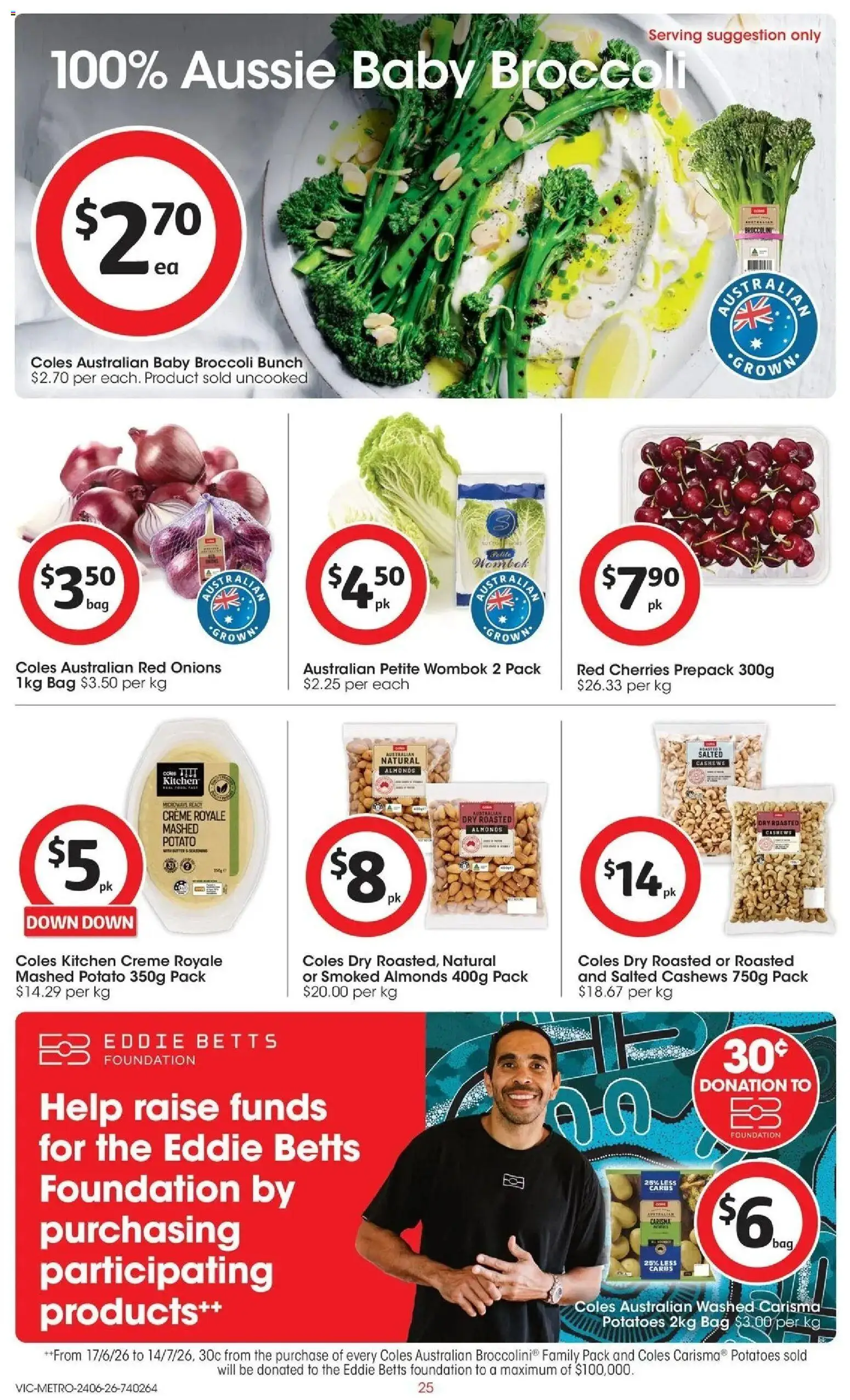 Coles catalogue - valid from 24/06/2026 | Page: 25 | Products: Almonds, Cherries, Potatoes, Microwave