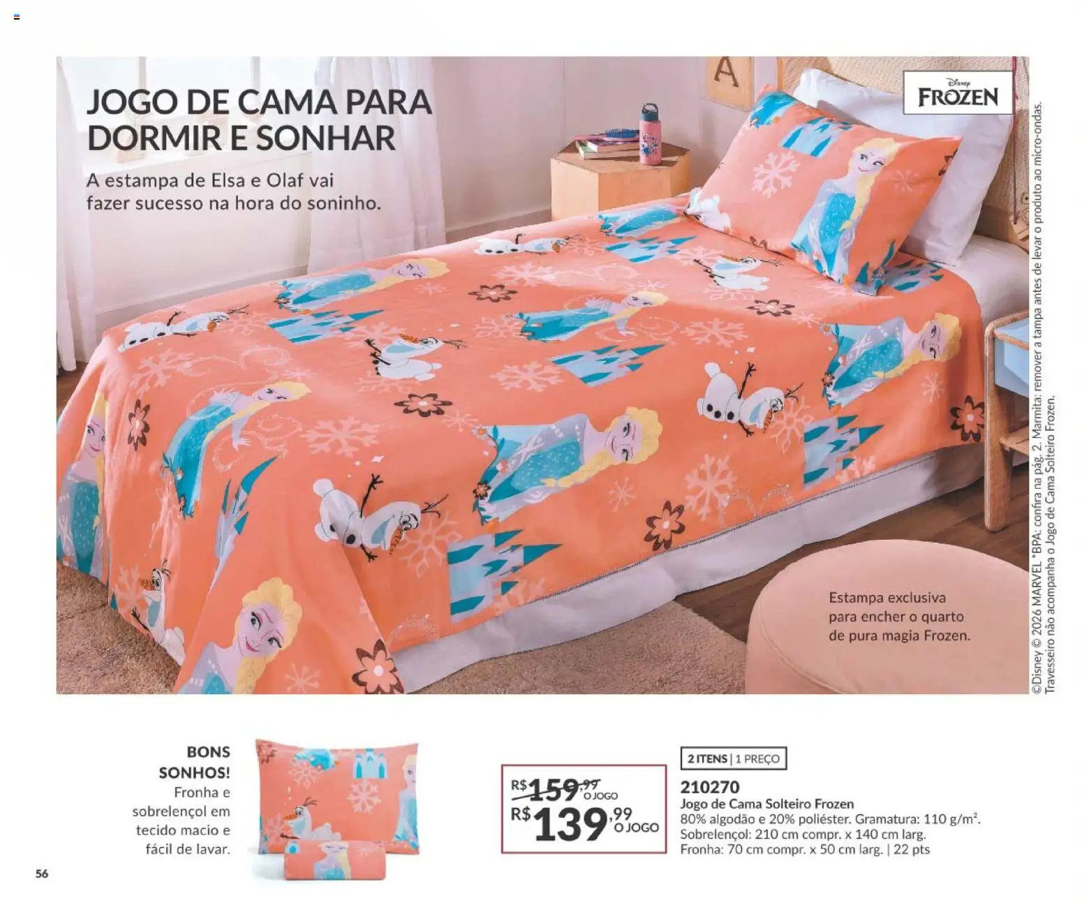 Avon Folheto - válido de 01/09/2026 | Página: 56 | Produtos: Jogo de cama, Cama, Tecido, Algodão