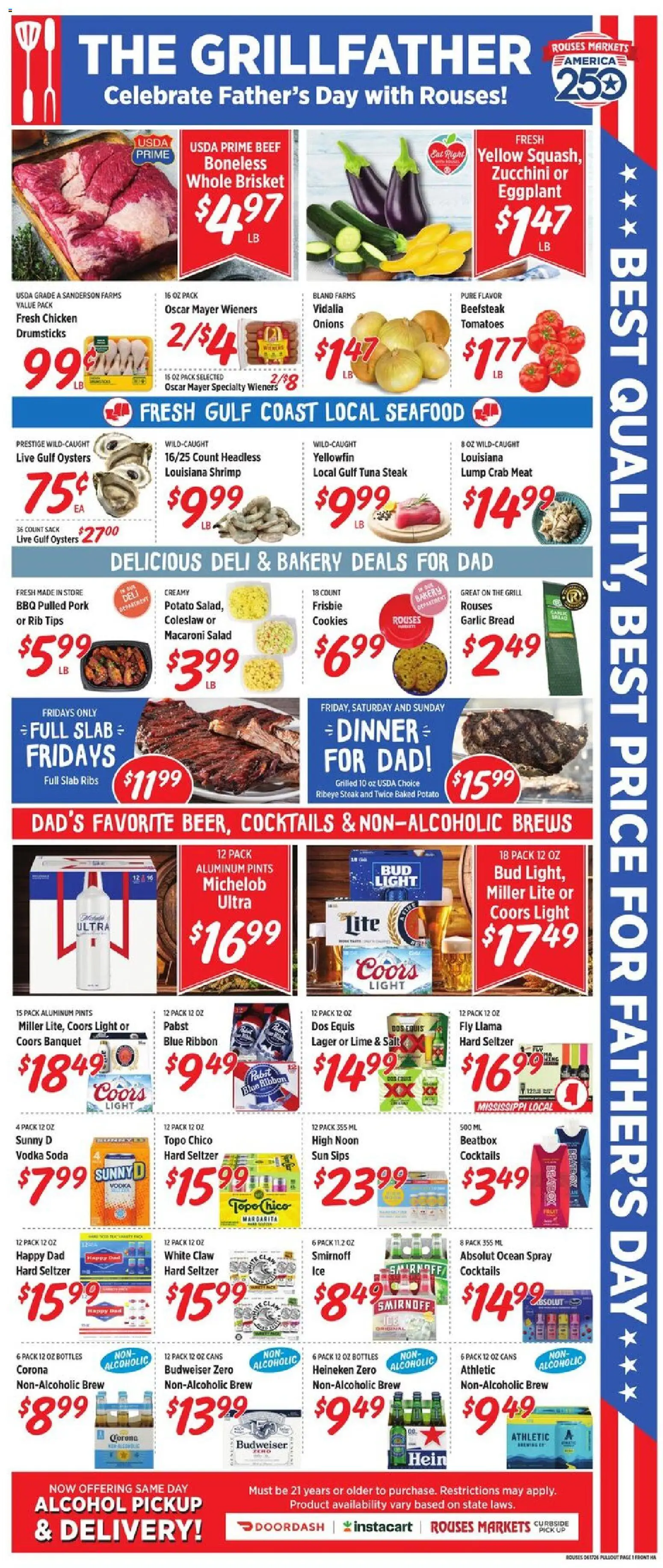 Rouses Weekly Ad - MS - valid from 17.06.2026 | Page: 3 | Products: Pork, Seafood, Garlic, Lime