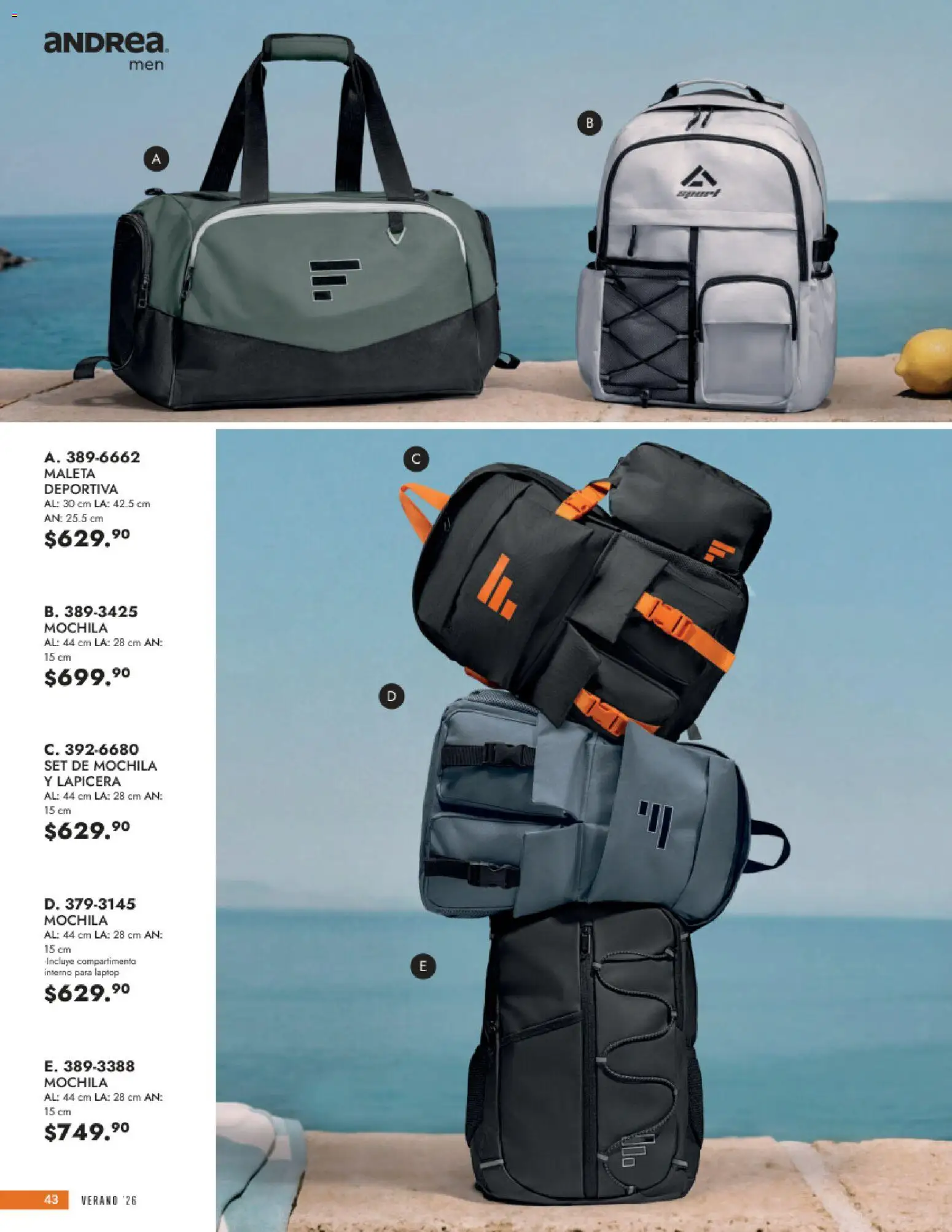 Nuevas ofertas de Andrea válidas en toda la República Mexicana desde el 24/05/2026. ¡Encuentra las mejores ofertas en Andrea catálogo Accesorios para todos! | Página: 43 | Productos: Mochila, Maleta, Laptop
