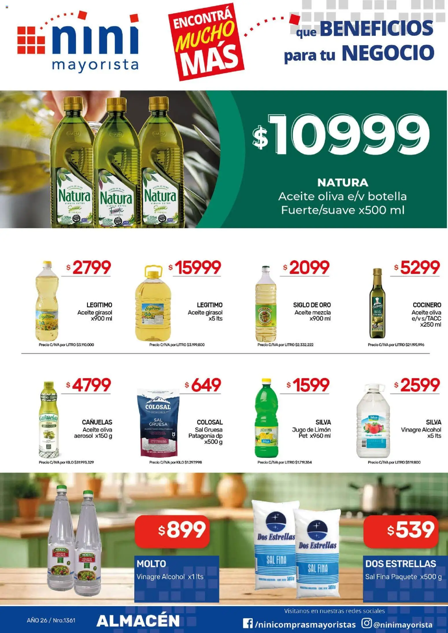 NINI Mayorista ofertas │ válido desde el 25.05.2026 | Página: 21 | Productos: Botella, Aceite, Vinagre, Jugo