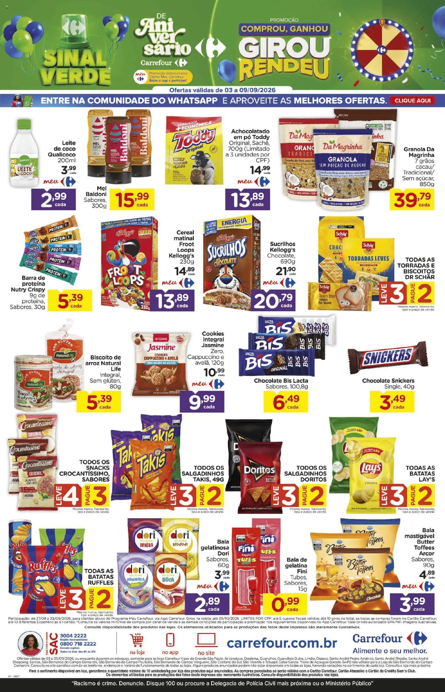 Carrefour Folheto - válido de 03/09/2026 | Página: 7 | Produtos: Pó, Biscoito, Achocolatado, Biscoitos