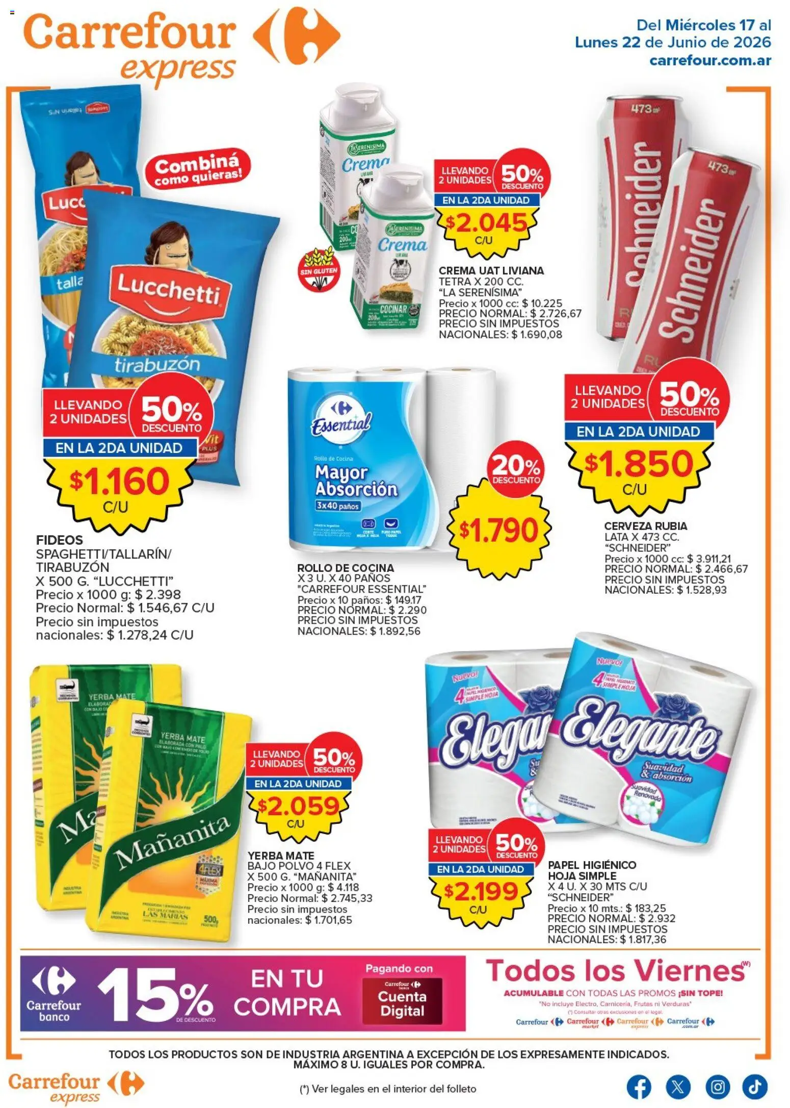 Carrefour - Carrefour Express │ válido desde el 17.06.2026 | Página: 1 | Productos: Mate, Polvo, Cerveza, Crema