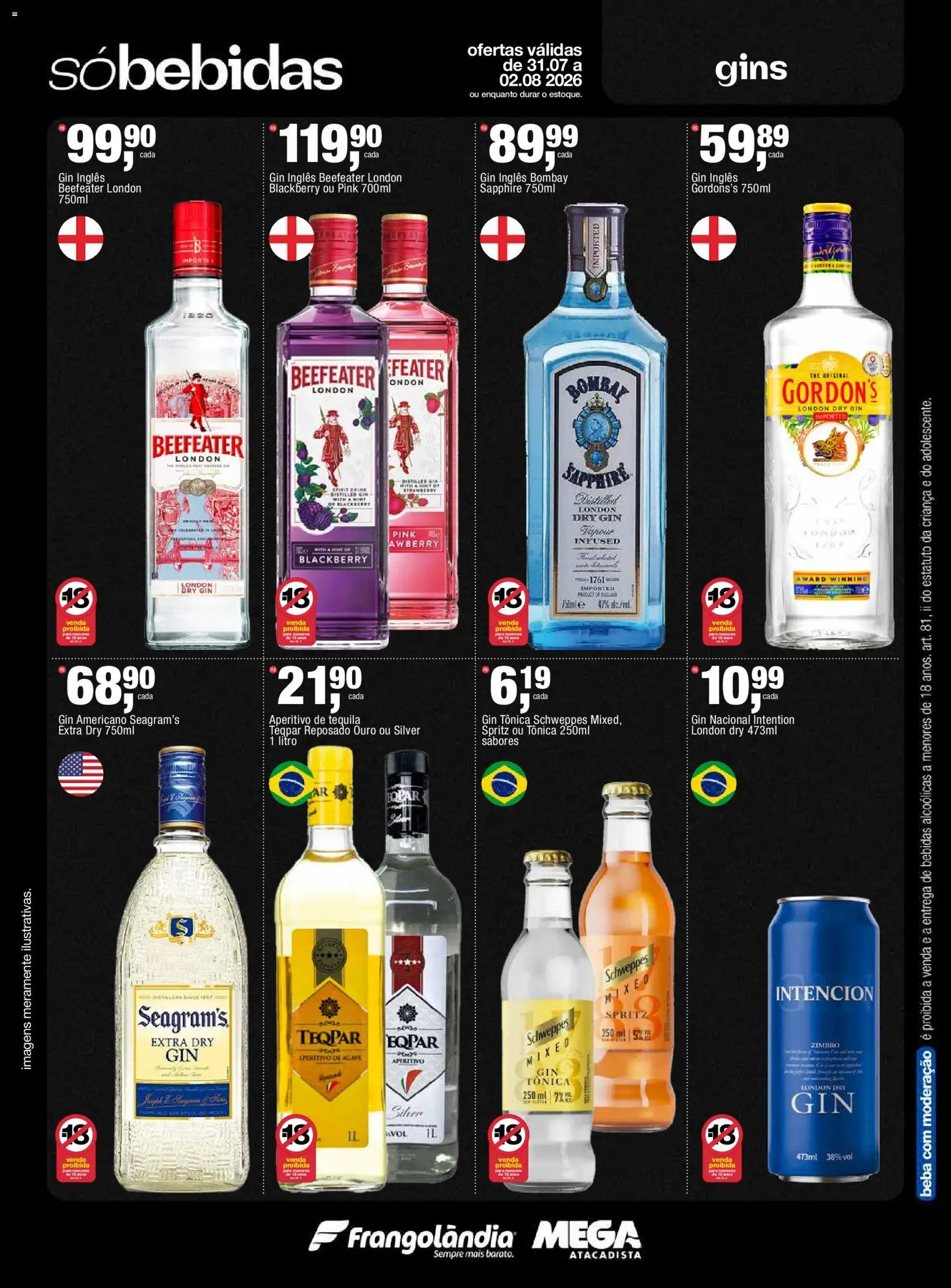 Frangolândia Folheto - válido de 31/07/2026 | Página: 7 | Produtos: Tequila, Gin