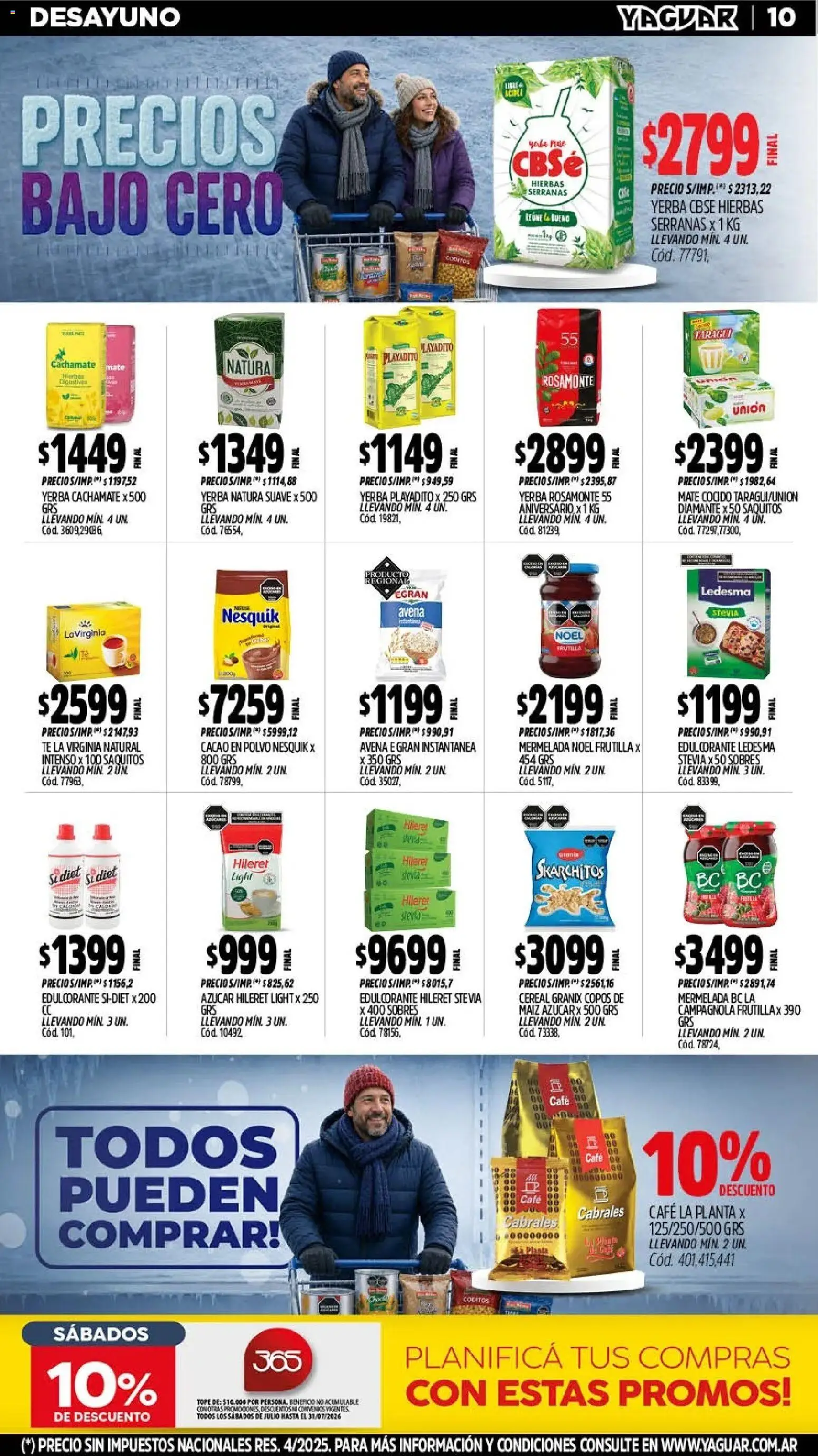 Yaguar - Oferta Semanal General Roca │ válido desde el 27/07/2026 | Página: 13 | Productos: Avena, Mermelada, Mate cocido, Planta