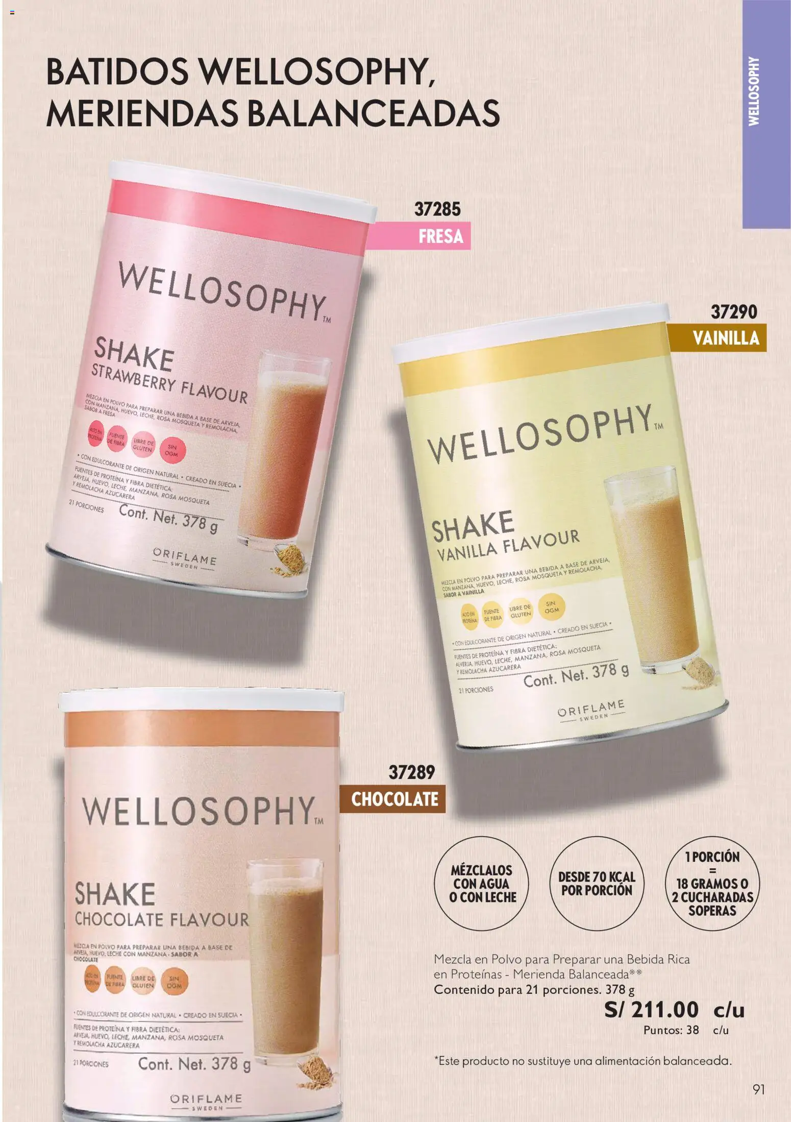Catálogo Oriflame válido desde 01/08/2026 | Página: 91 | Productos: Leche, Chocolate, Polvo