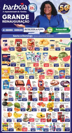 Barbosa Supermercados ofertas Reinauguração - Pré-Visualização do folheto da loja Barbosa Supermercados, válido de 28/08/2026
