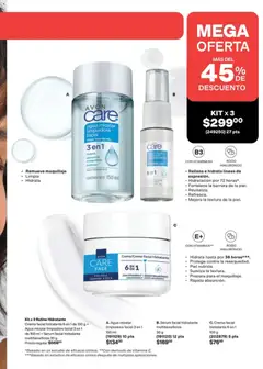 Vista previa de Agua micelar limpiadora facial 3 en 1, Limpia, remueve maquillaje, hidrata, con vitamina E, contenido neto: 150 ml, nuevo folleto de la tienda, válido en México a partir del 24.04.2026 | Página: 133 | Productos: Serum, Crema, Agua, Agua micelar