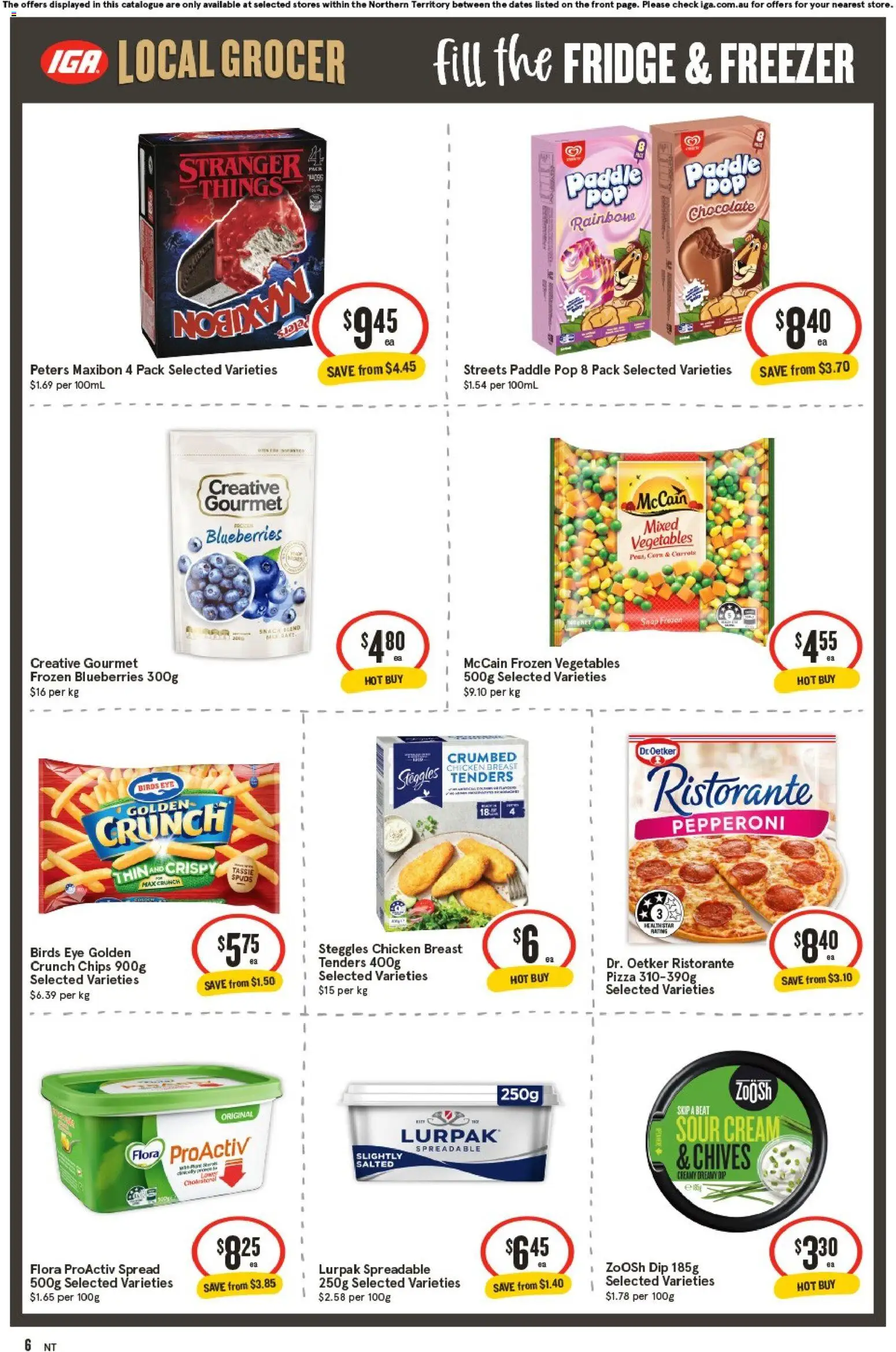 IGA catalogue - valid from 01/07/2026 | Page: 7 | Products: Pizza, Chips, Vegetables, Fridge