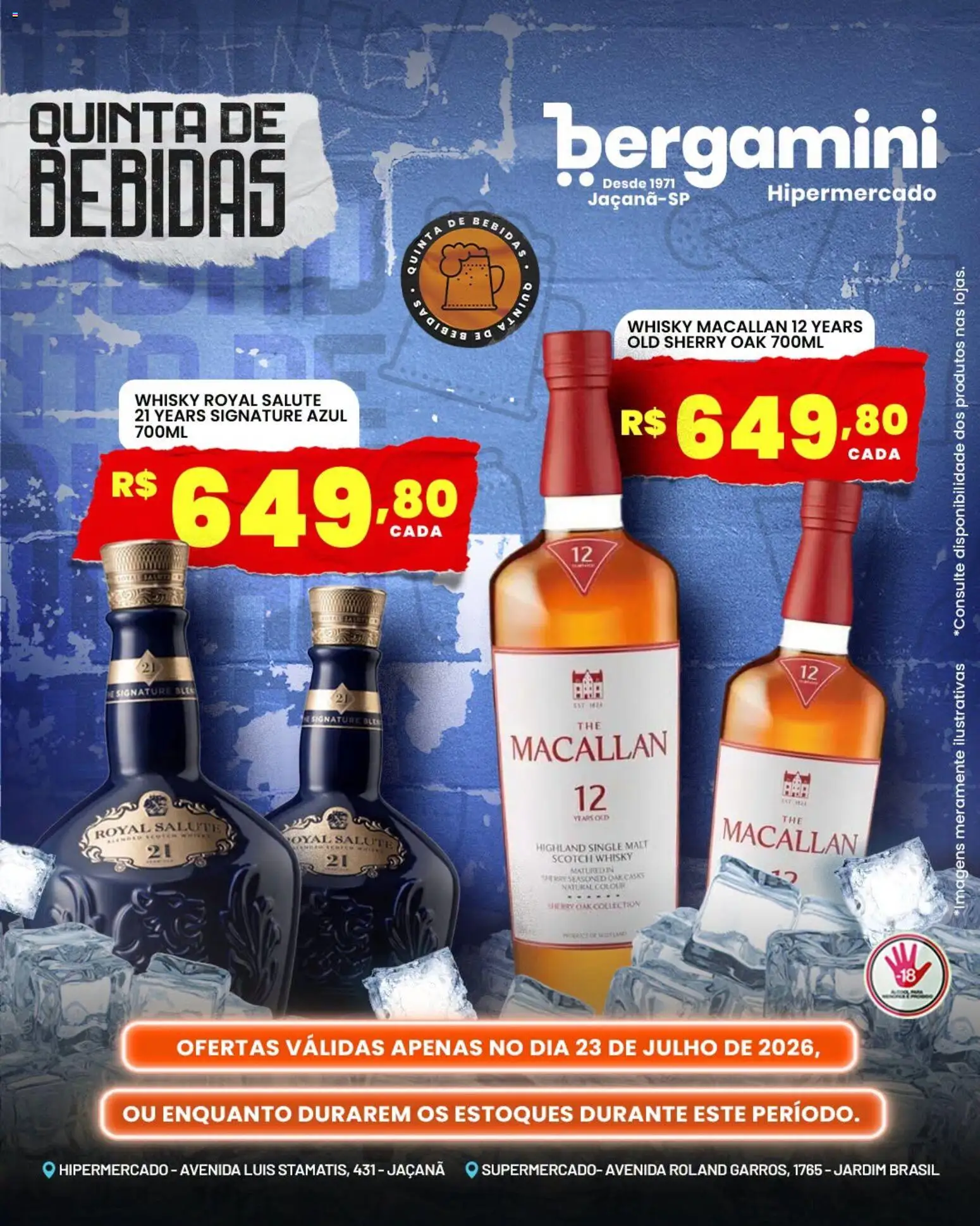 Supermercado Bergamini Folheto - válido de 23/07/2026 | Página: 5 | Produtos: Whisky