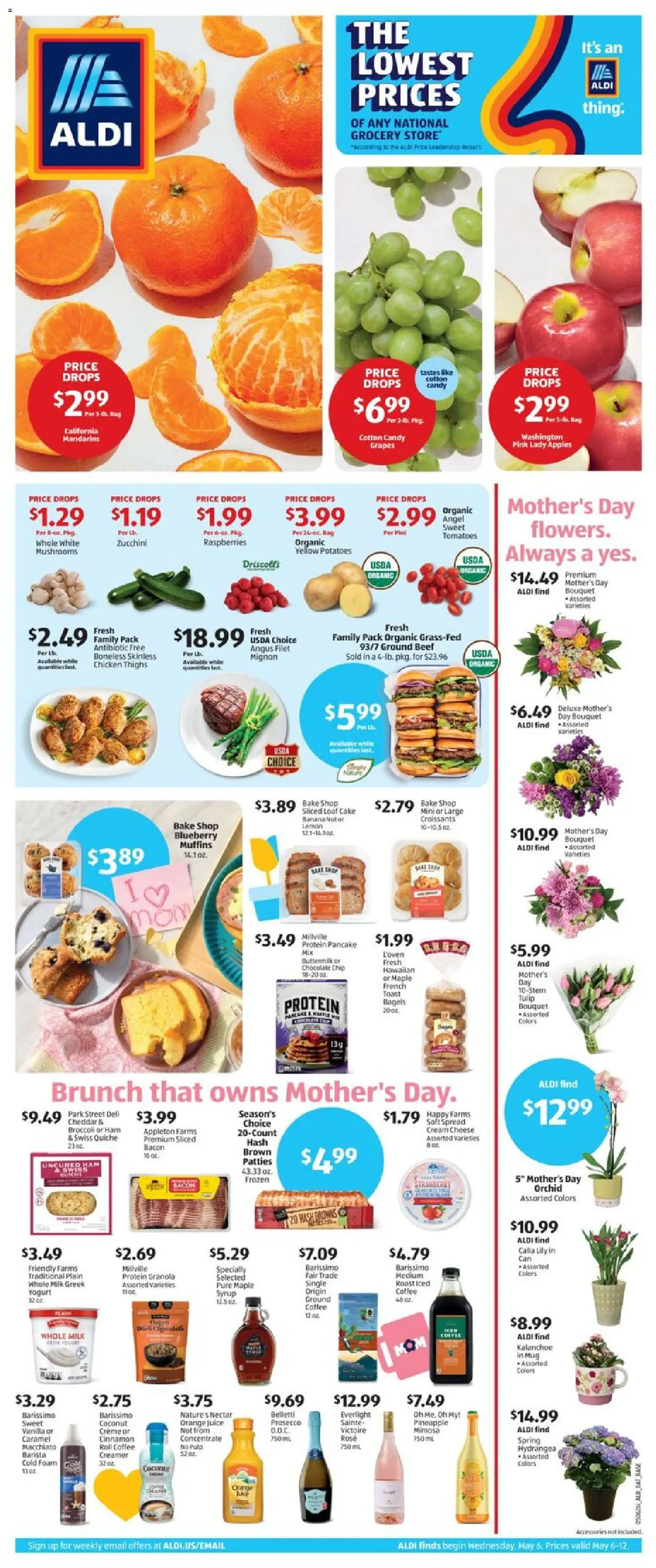 Aldi Weekly Ad - valid from 06.05.2026 | Page: 1 | Products: Ham, Pineapple, Potatoes, Croissants