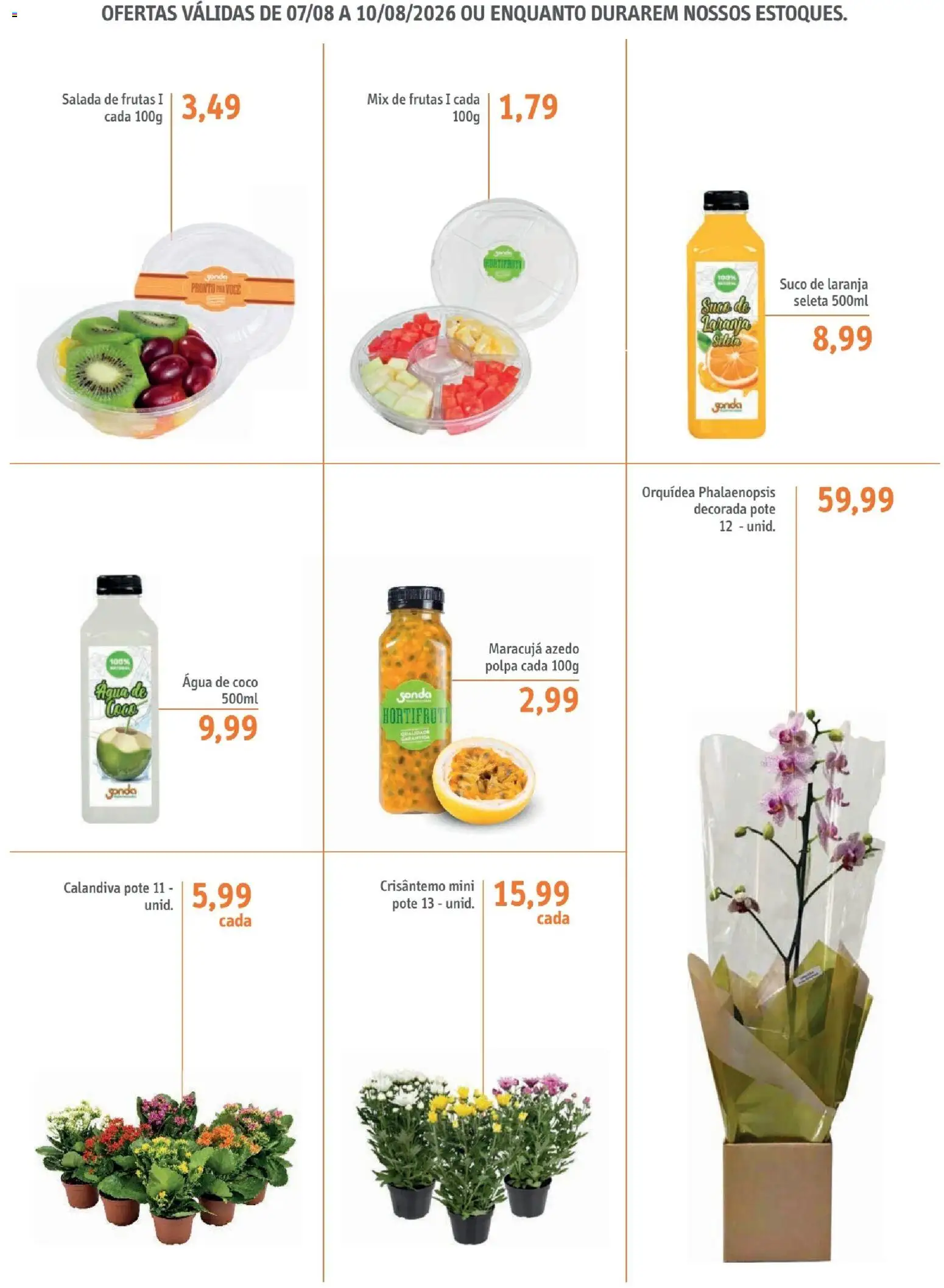 Sonda Folheto - válido de 07/08/2026 | Página: 6 | Produtos: Coco, Água de coco, Suco, Salada