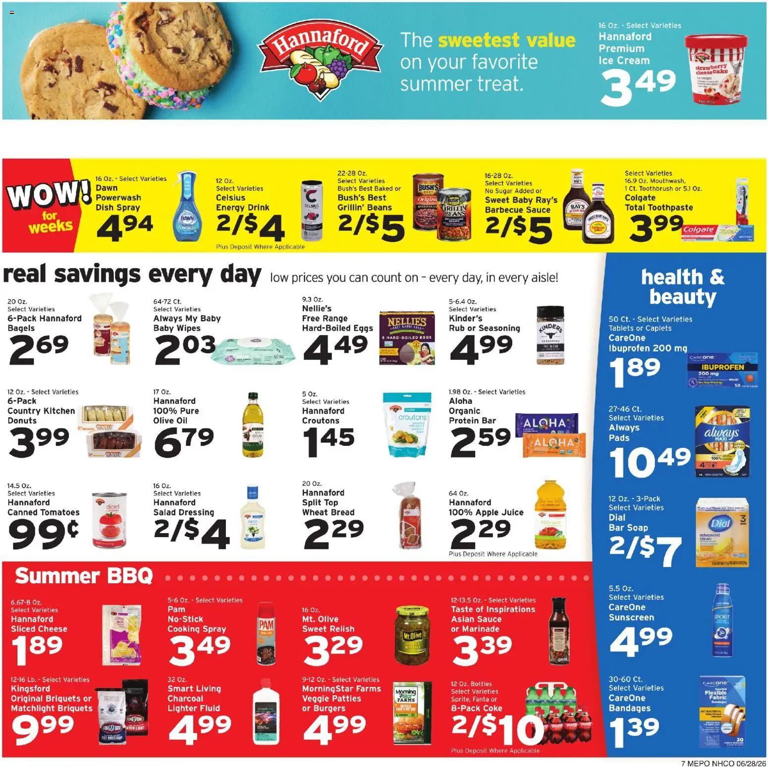 Hannaford Weekly Ad - valid from 06/28/2026 | Page: 7 | Products: Eggs, Bread, Cream, Salad