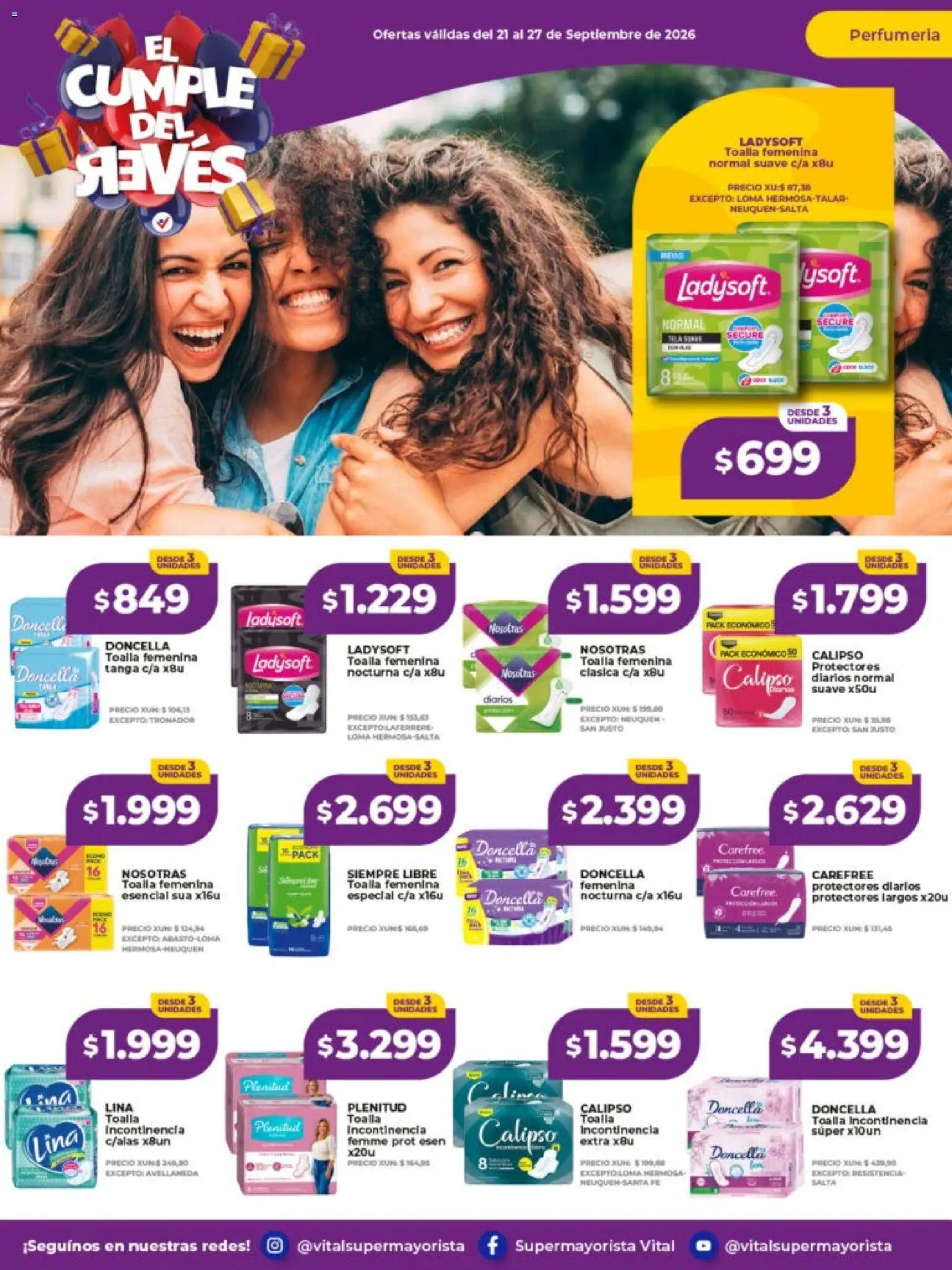 Vital - Ofertas │ válido desde el 21/09/2026 | Página: 6 | Productos: Toalla, Diarios, Protectores diarios