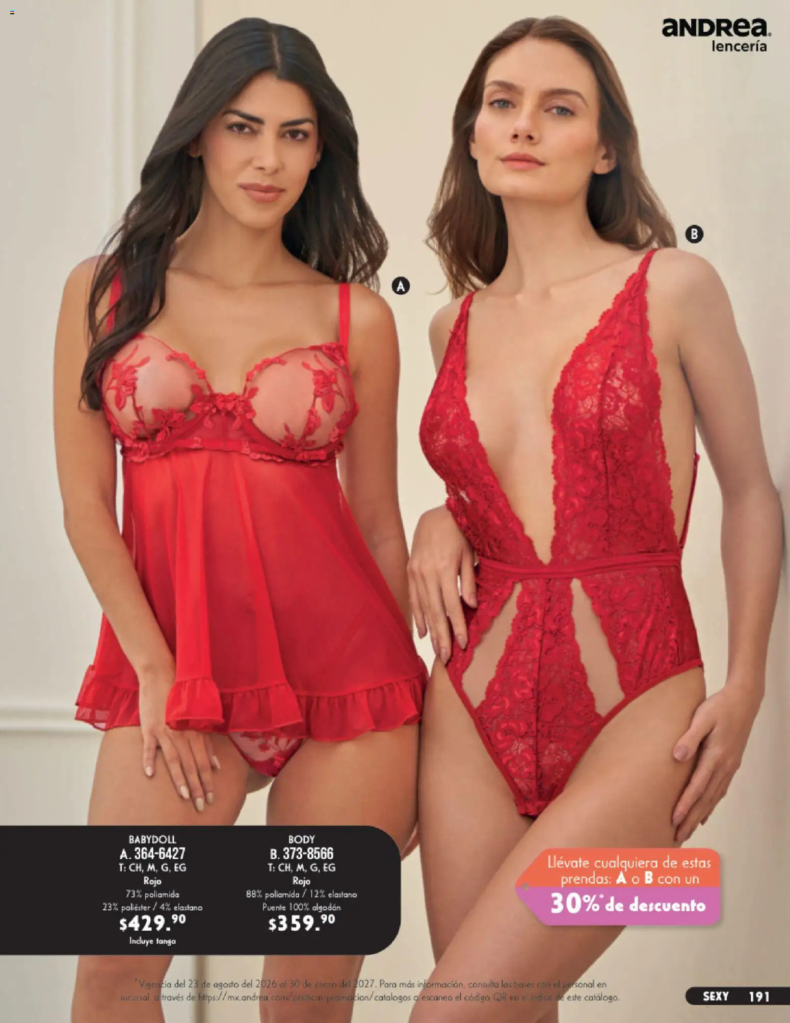 Nuevas ofertas de Andrea válidas en toda la República Mexicana desde el 23/08/2026. ¡Encuentra las mejores ofertas en Andrea catálogo Lencería & vestir interior! | Página: 51 | Productos: Algodón, Body, Lenceria