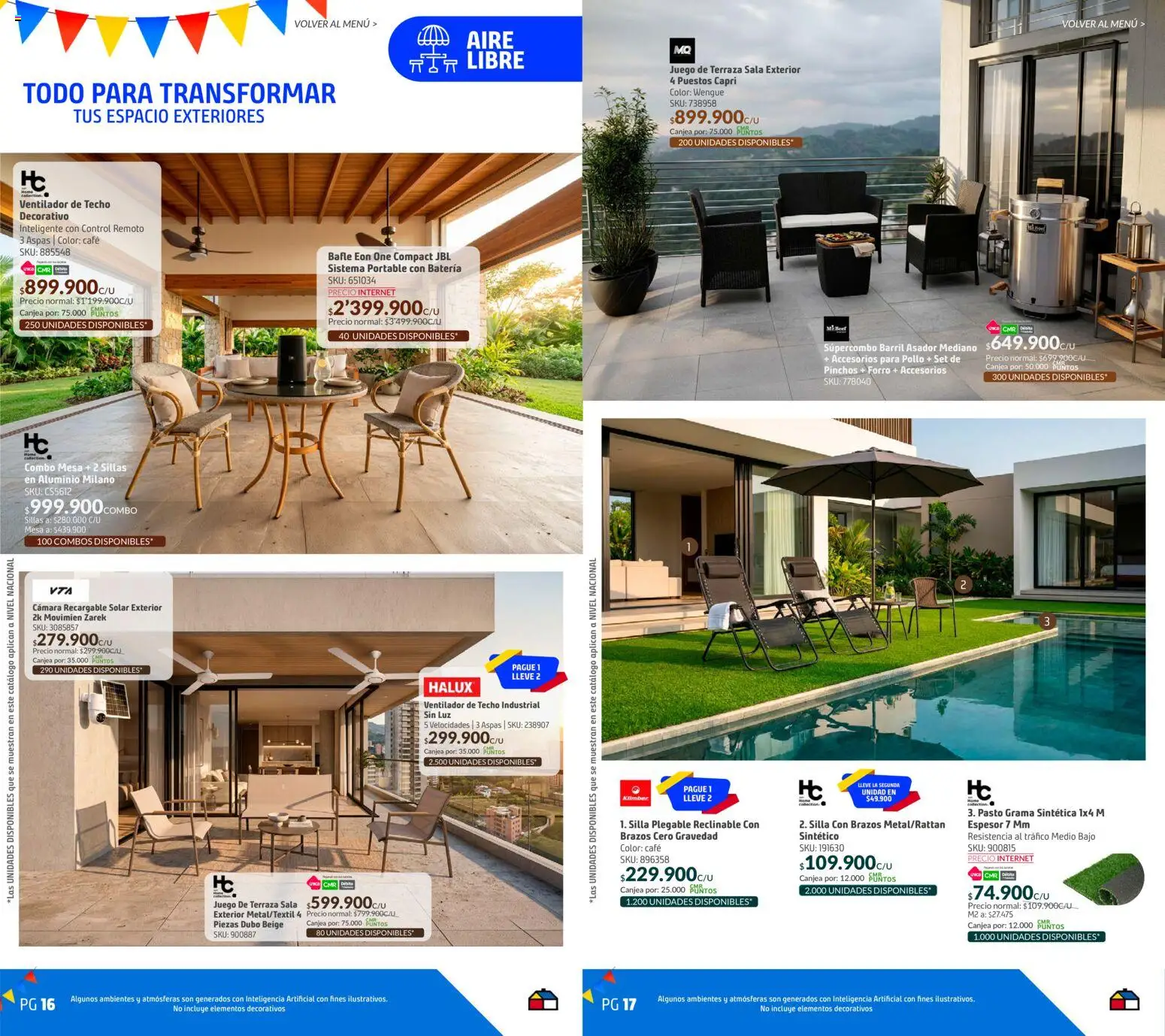 Homecenter revista - valida desde el 28/07/2026 | Página: 9 | Productos: Pollo, Cámara, Mesa, Batería