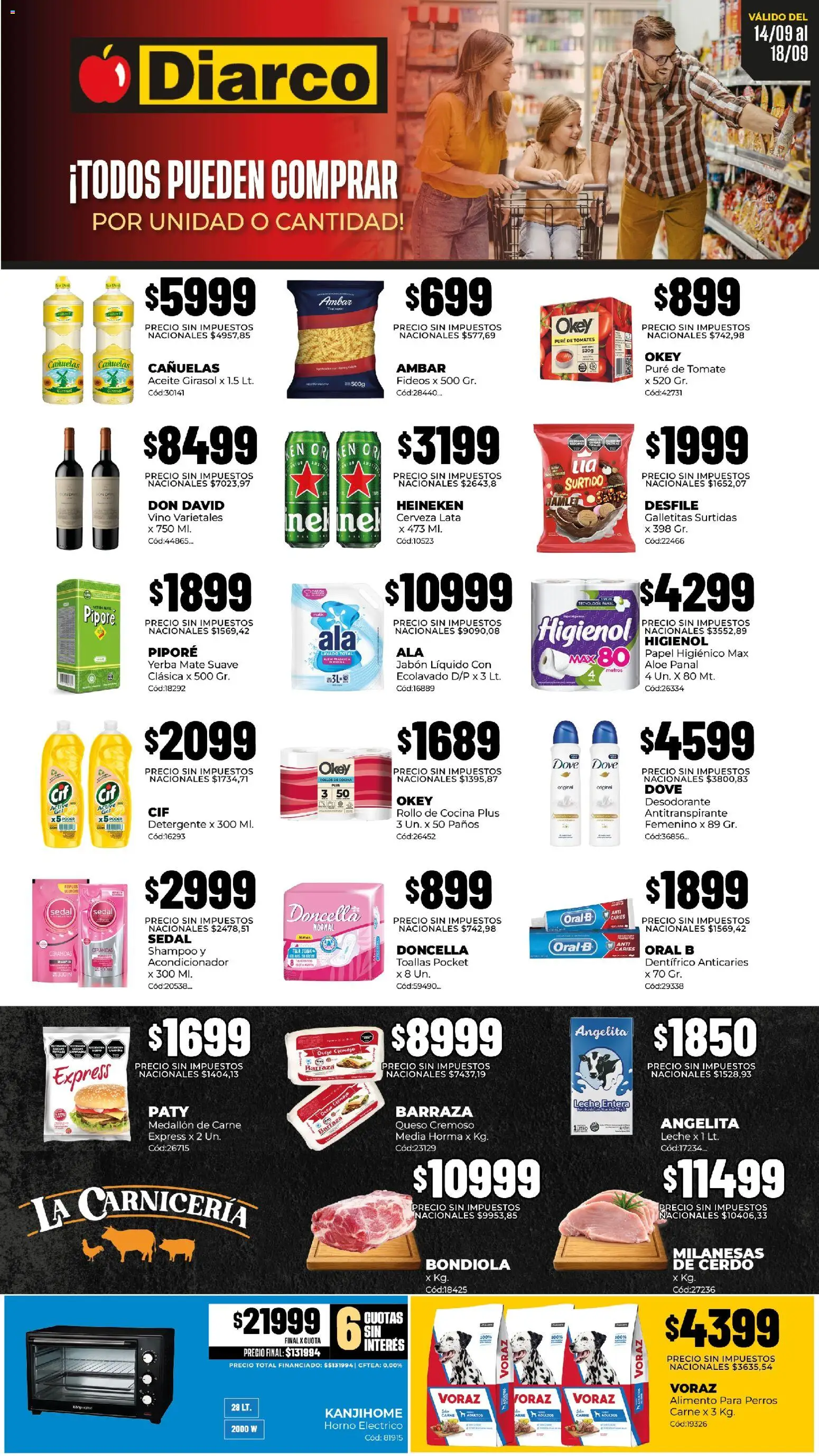 Diarco - Ofertas en Sur (Pueblo) │ válido desde el 14/09/2026 | Página: 1 | Productos: Galletitas, Desodorante, Detergente, Fideos
