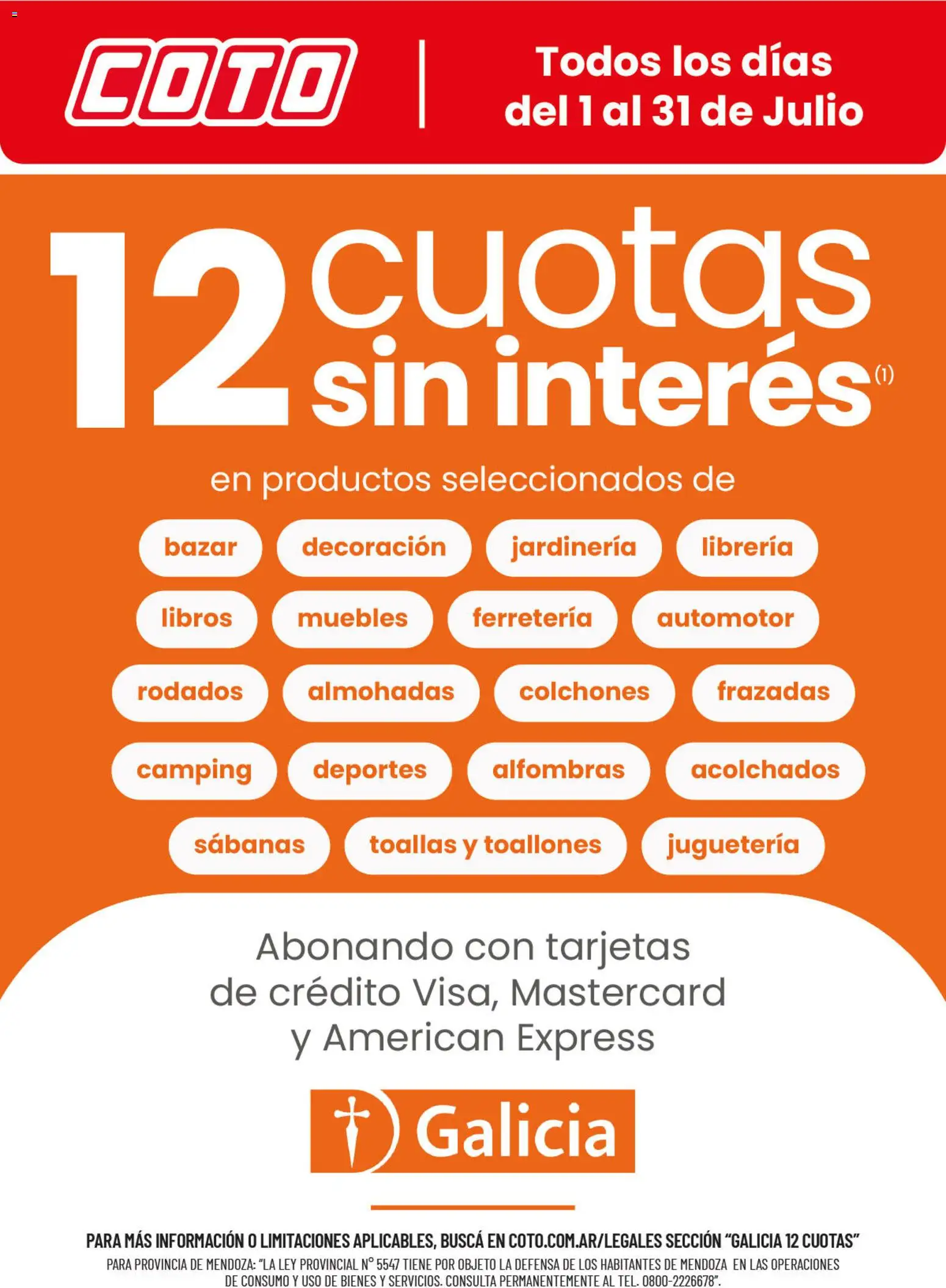 Coto ofertas │ válido desde el 01/07/2026 | Página: 1 | Productos: Sabanas, Toallas