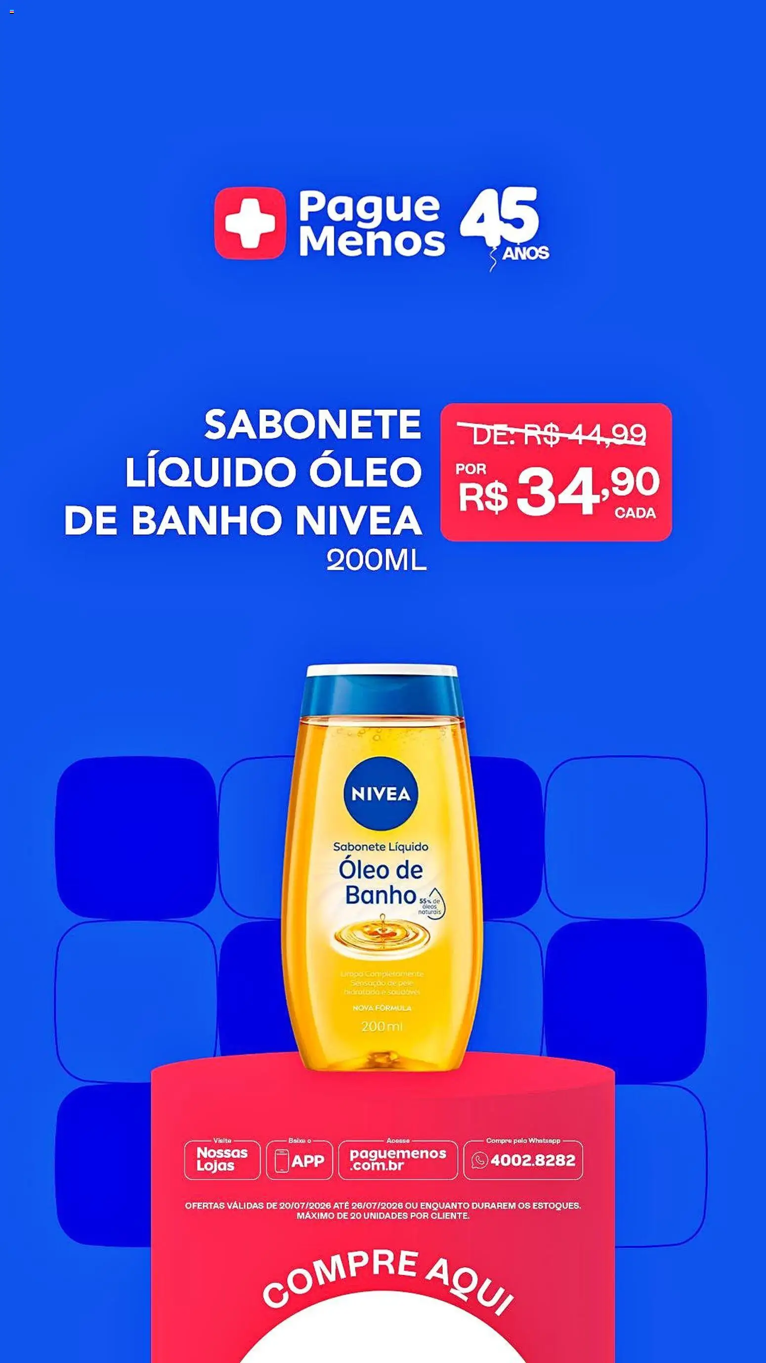 Pague Menos Folheto - válido de 20/07/2026 | Página: 6 | Produtos: Óleo, Sabonete, Sabonete líquido