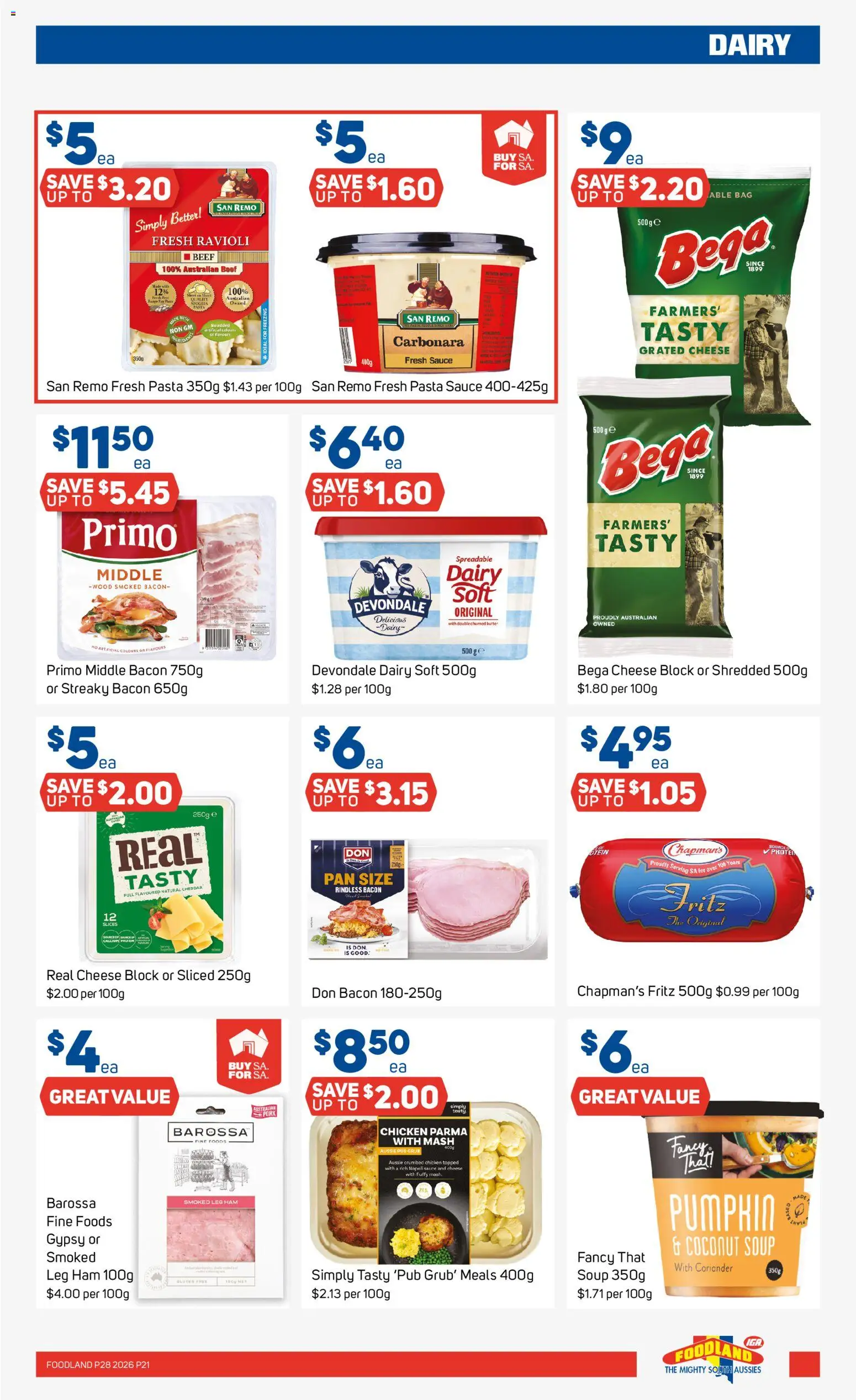 Foodland catalogue - valid from 08/07/2026 | Page: 21 | Products: Ham, Chicken, Pasta, Pumpkin