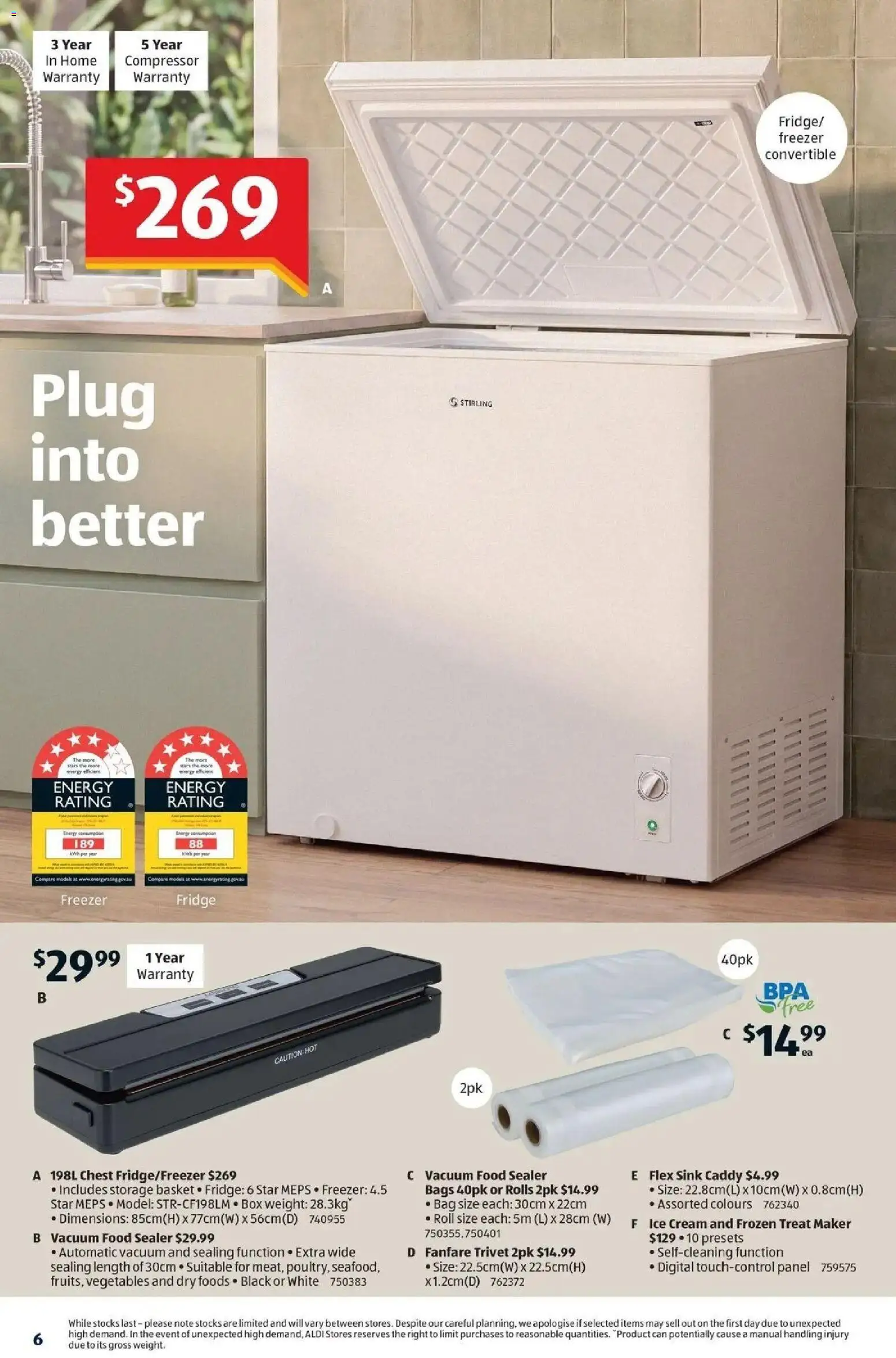 Aldi catalogue - valid from 07/10/2026 | Page: 6 | Products: Ice cream, Vegetables, Bag, Weight