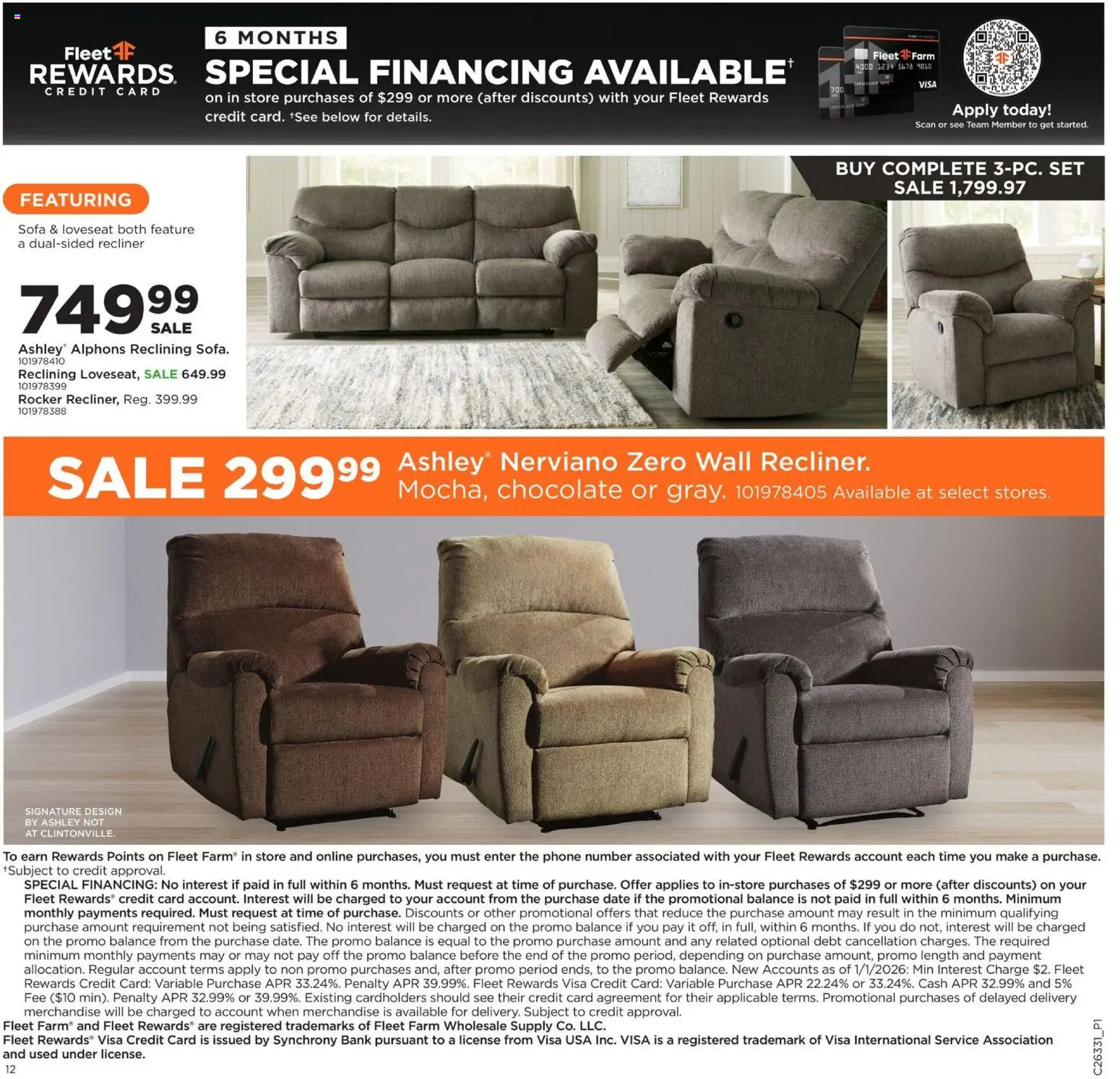 Mills Fleet Farm Weekly Ad - valid from 08/10/2026 | Page: 16 | Products: Sofa, Chocolate, Loveseat, Date