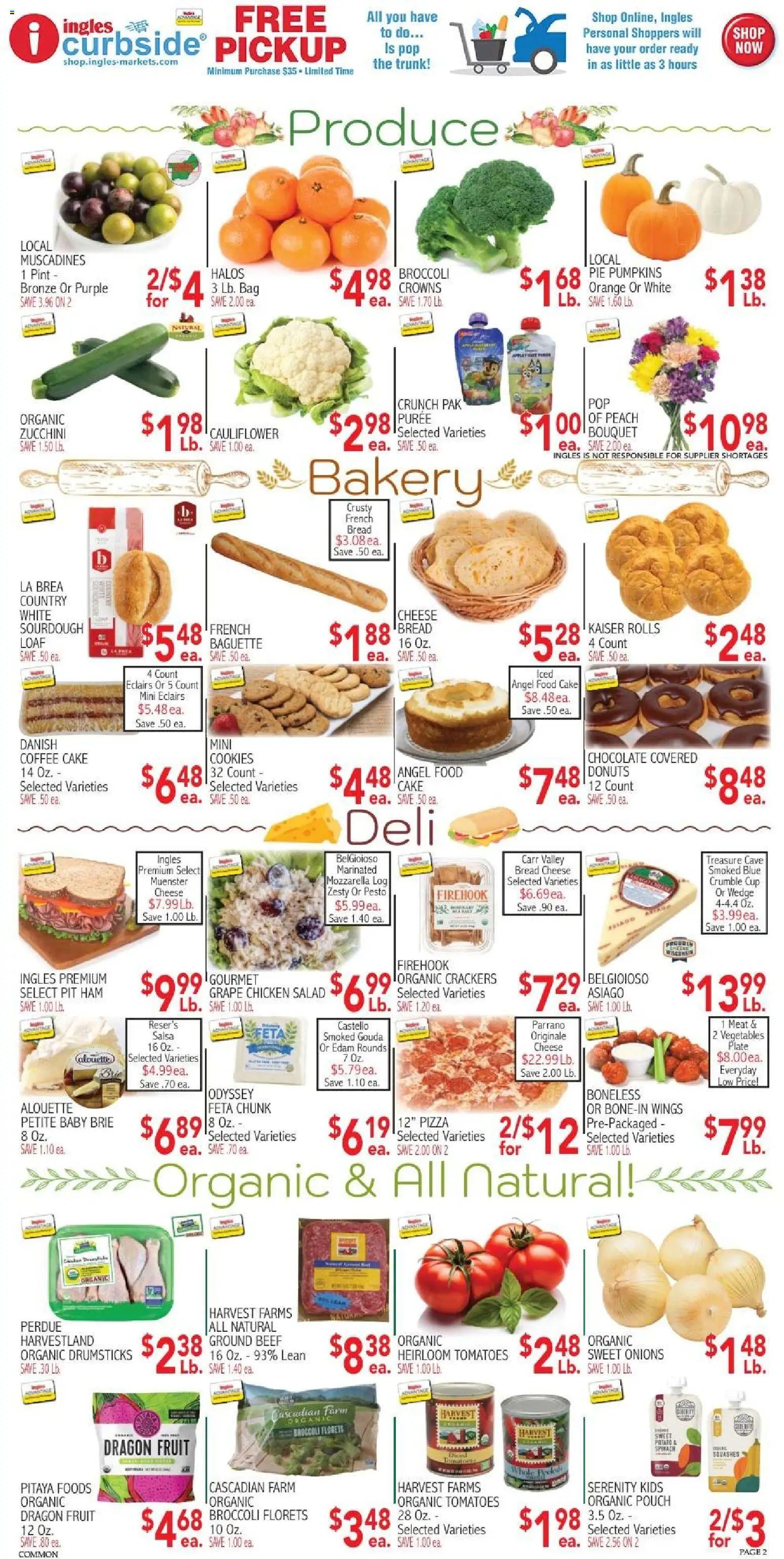 Ingles Weekly Ad - valid from 09/16/2026 | Page: 2 | Products: Beef, Angel Food Cake, Ground beef, Bag