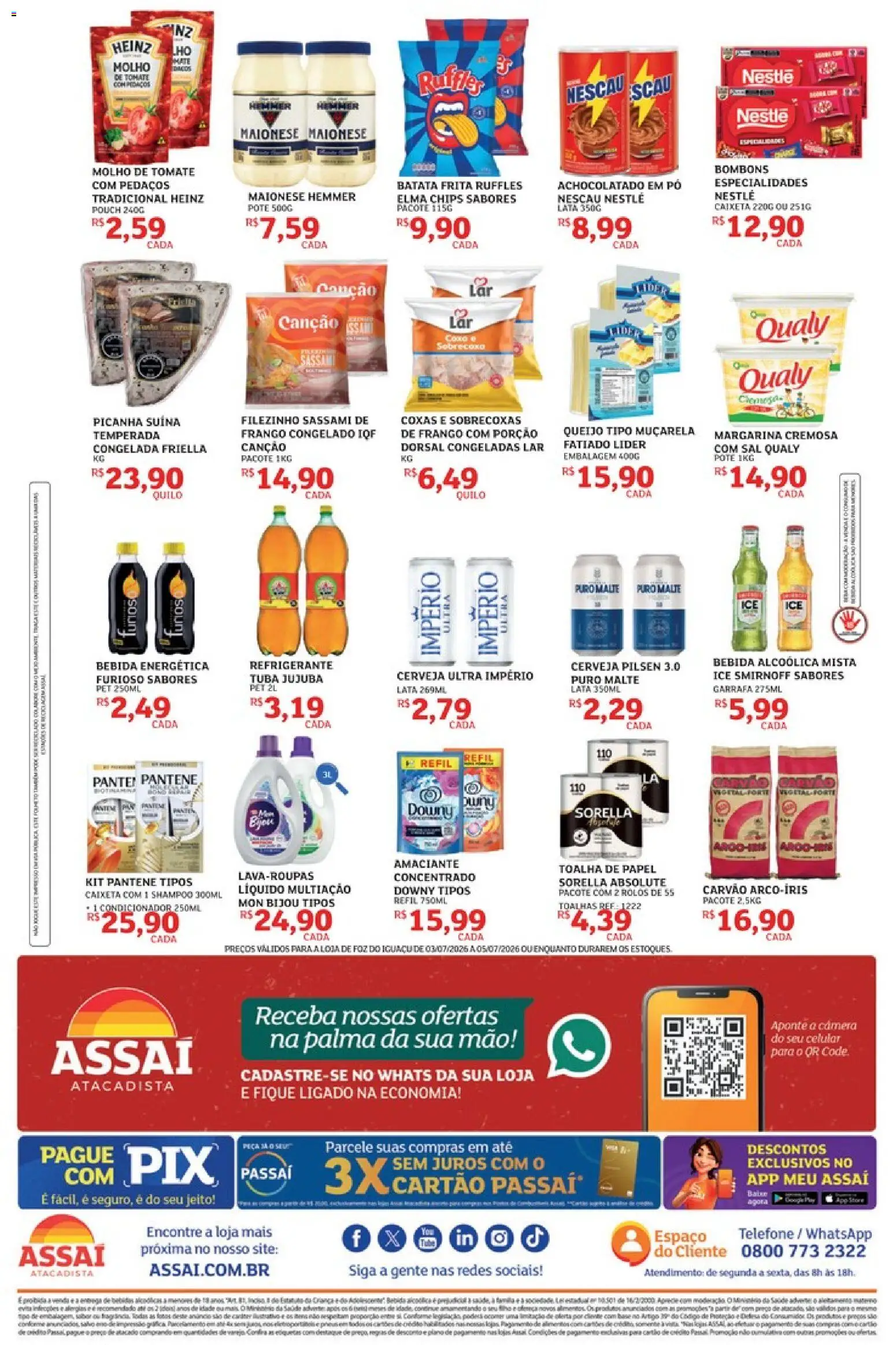 Assaí Atacadista Folheto - válido de 03/07/2026 | Página: 2 | Produtos: Pó, Queijo, Cerveja, Sal