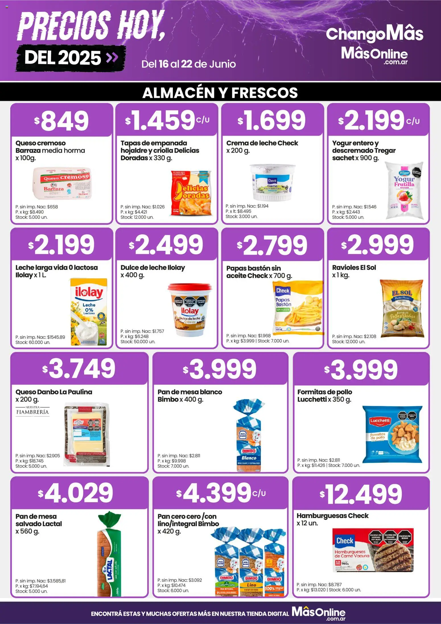 Changomas ofertas │ válido desde el 16.06.2026 | Página: 4 | Productos: Crema de leche, Yogur, Ravioles, Crema