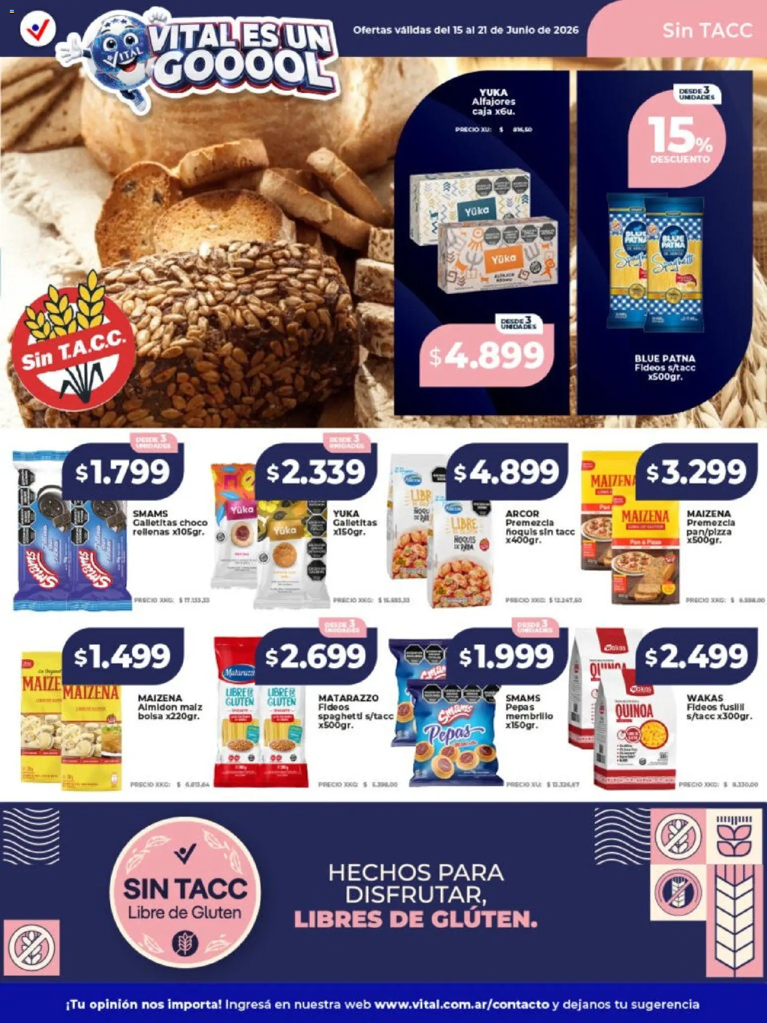 Vital - Ofertas │ válido desde el 15.06.2026 | Página: 21 | Productos: Bolsa, Galletitas, Maiz, Ñoquis