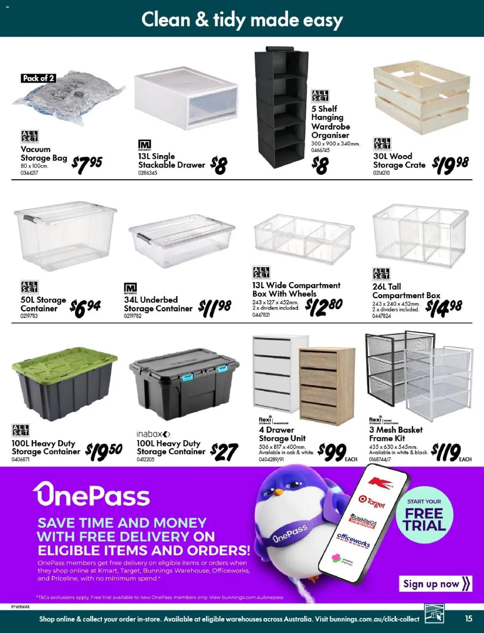 Bunnings Warehouse catalogue - valid from 20.05.2026 | Page: 15 | Products: Box, Wood, Bag, Wardrobe