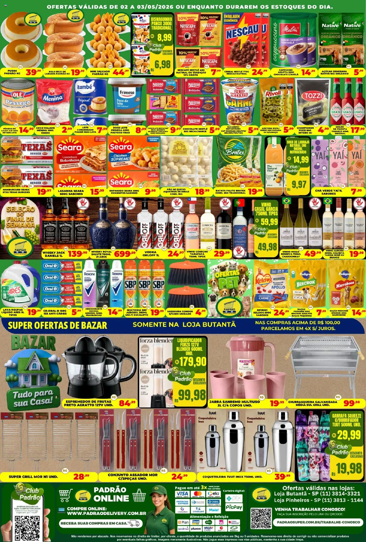 Supermercado Padrão Folheto - válido de 02.05.2026 | Página: 2 | Produtos: Espremedor de frutas, Whisky, Chocolate, Suco