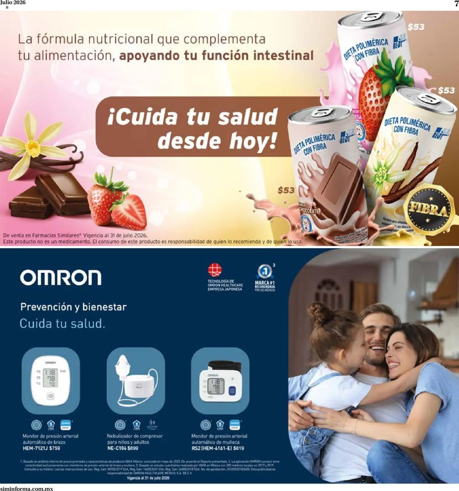 Nuevas ofertas de Farmacias Similares válidas en toda la República Mexicana desde el 01/07/2026. ¡Encuentra las mejores ofertas en Farmacias Similares catálogo! | Página: 7