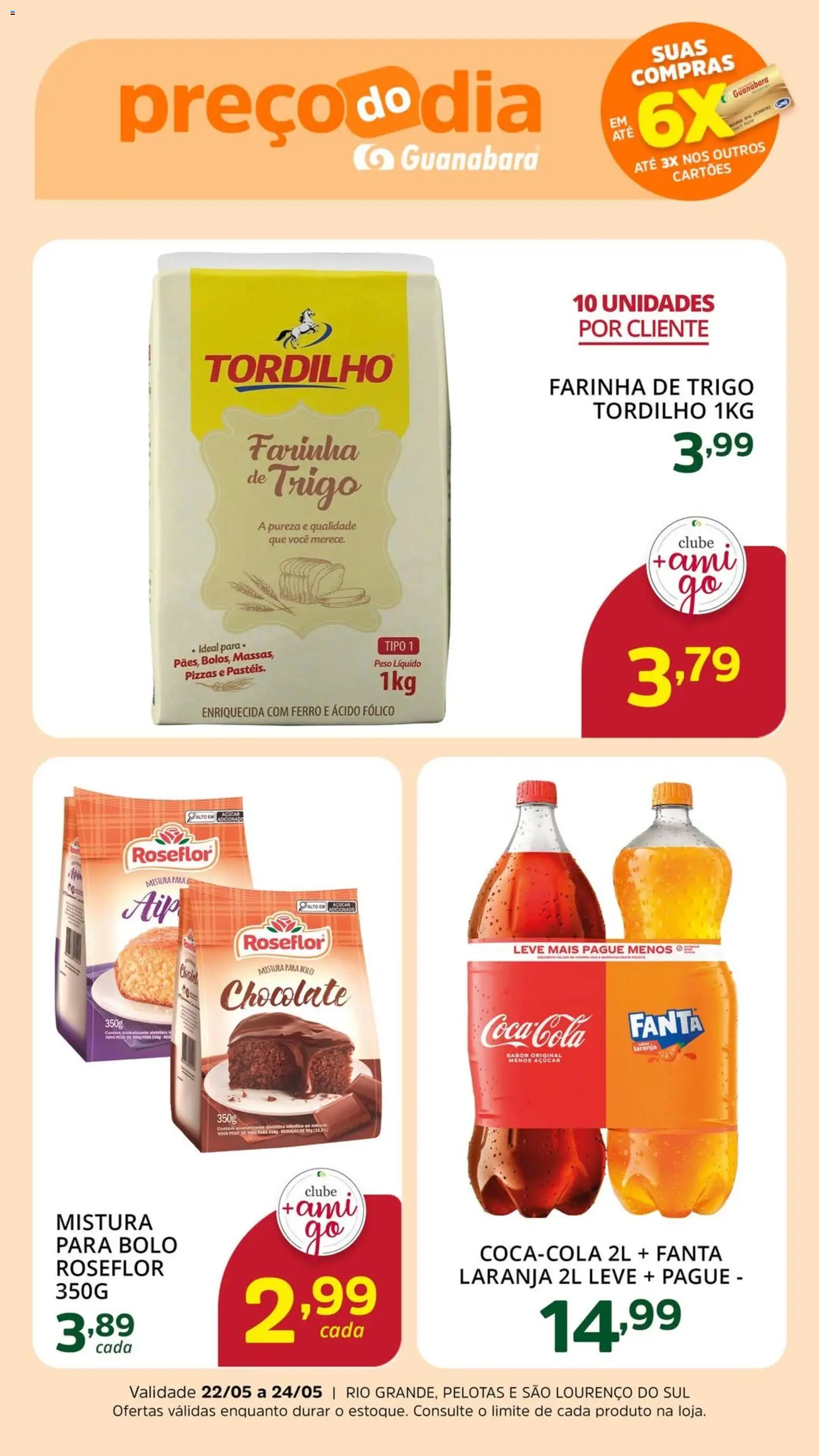 Supermercado Guanabara Folheto - válido de 22.05.2026 | Página: 5 | Produtos: Fanta, Farinha de trigo, Bolo, Mistura para bolo