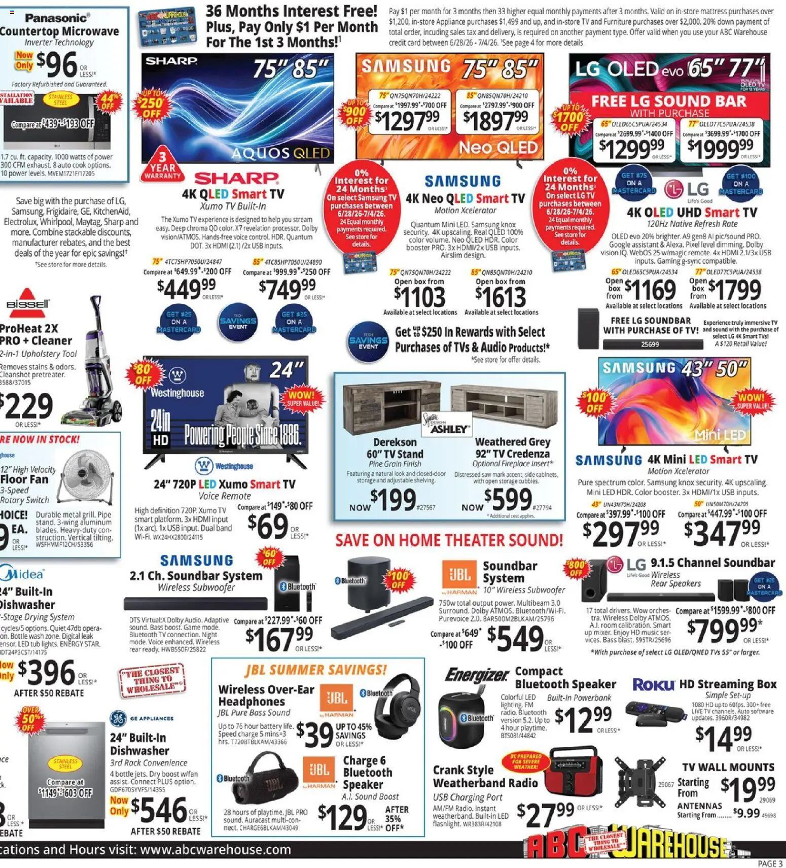 ABC Warehouse Weekly Ad - valid from 06/28/2026 | Page: 3 | Products: Pipe, Saw, Usb, Dishwasher