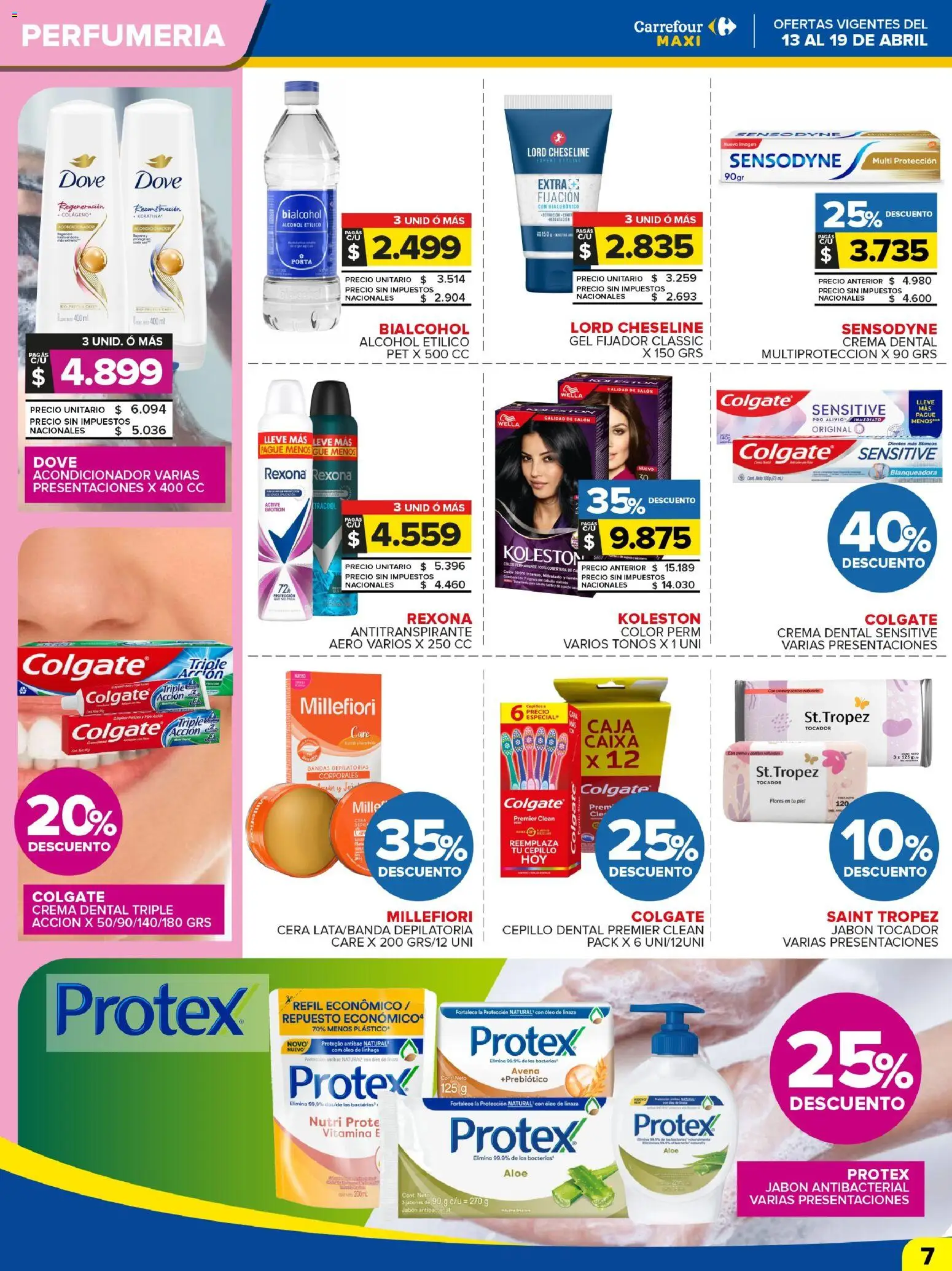 Carrefour Maxi catálogo │ válido desde el 13.04.2026 | Página: 7 | Productos: Acondicionador, Fijador, Antitranspirante, Bandas depilatorias