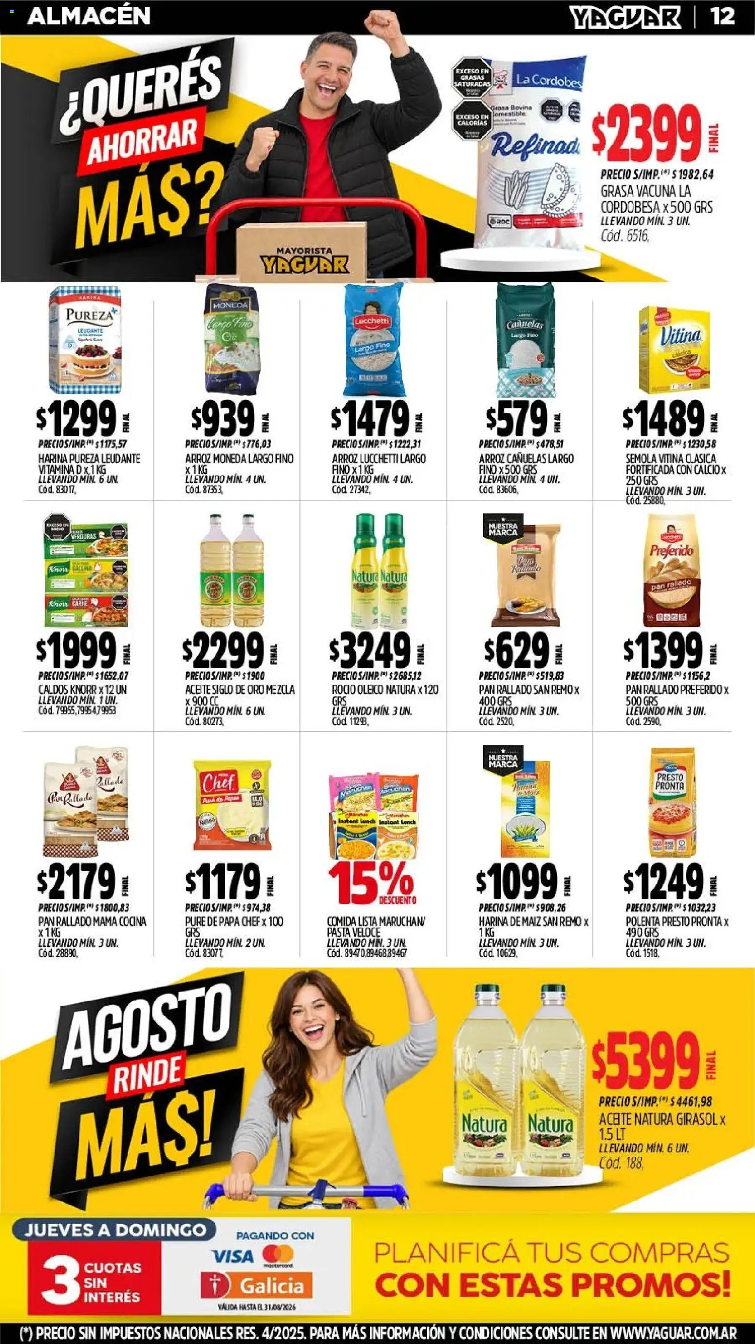 Yaguar - Oferta Semanal Trelew │ válido desde el 17/07/2026 | Página: 14 | Productos: Papa, Maiz, Sémola, Pasta