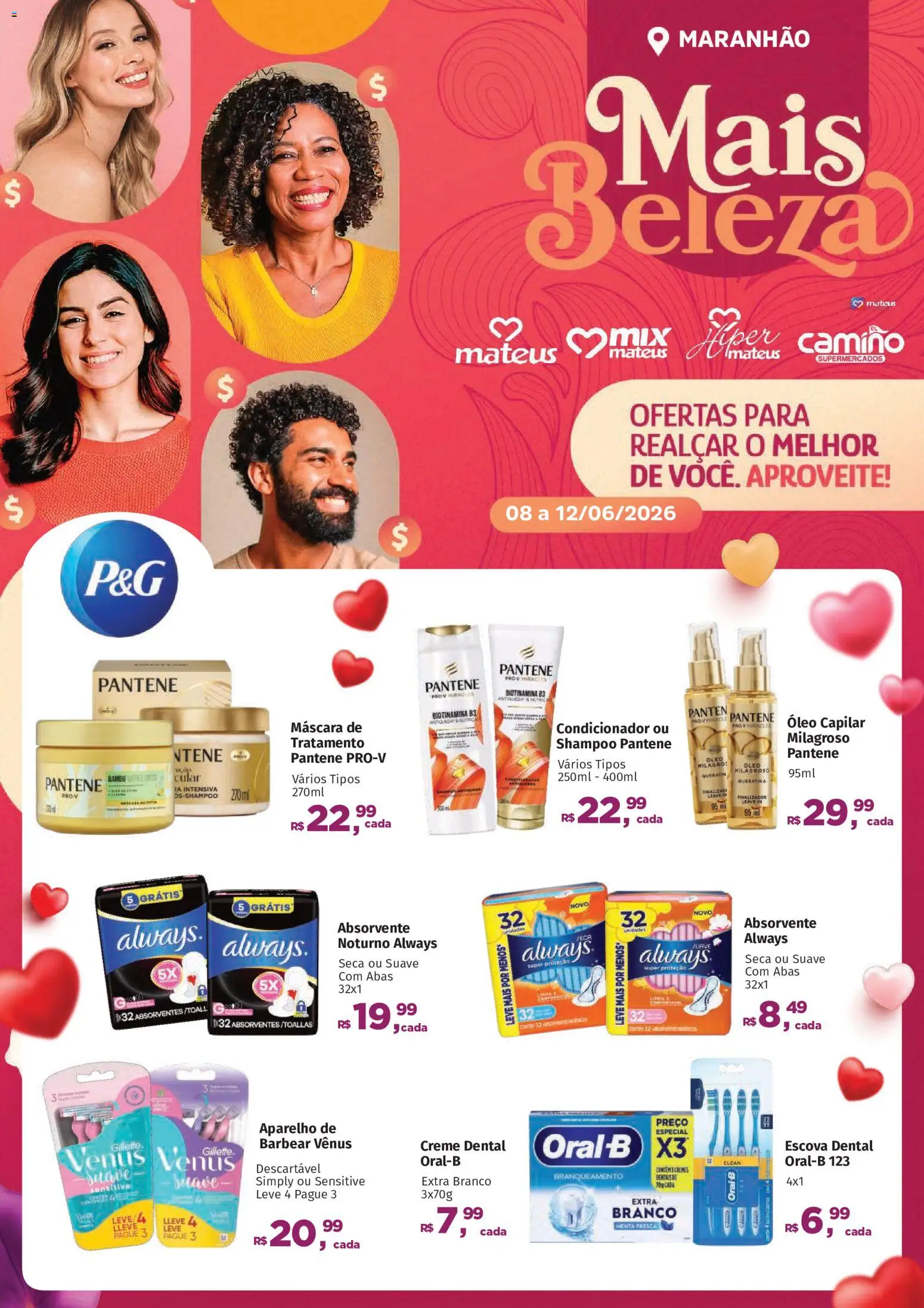 Mateus Folheto - válido de 08.06.2026 | Página: 1 | Produtos: Shampoo, Condicionador, Shampoo pantene, Creme dental