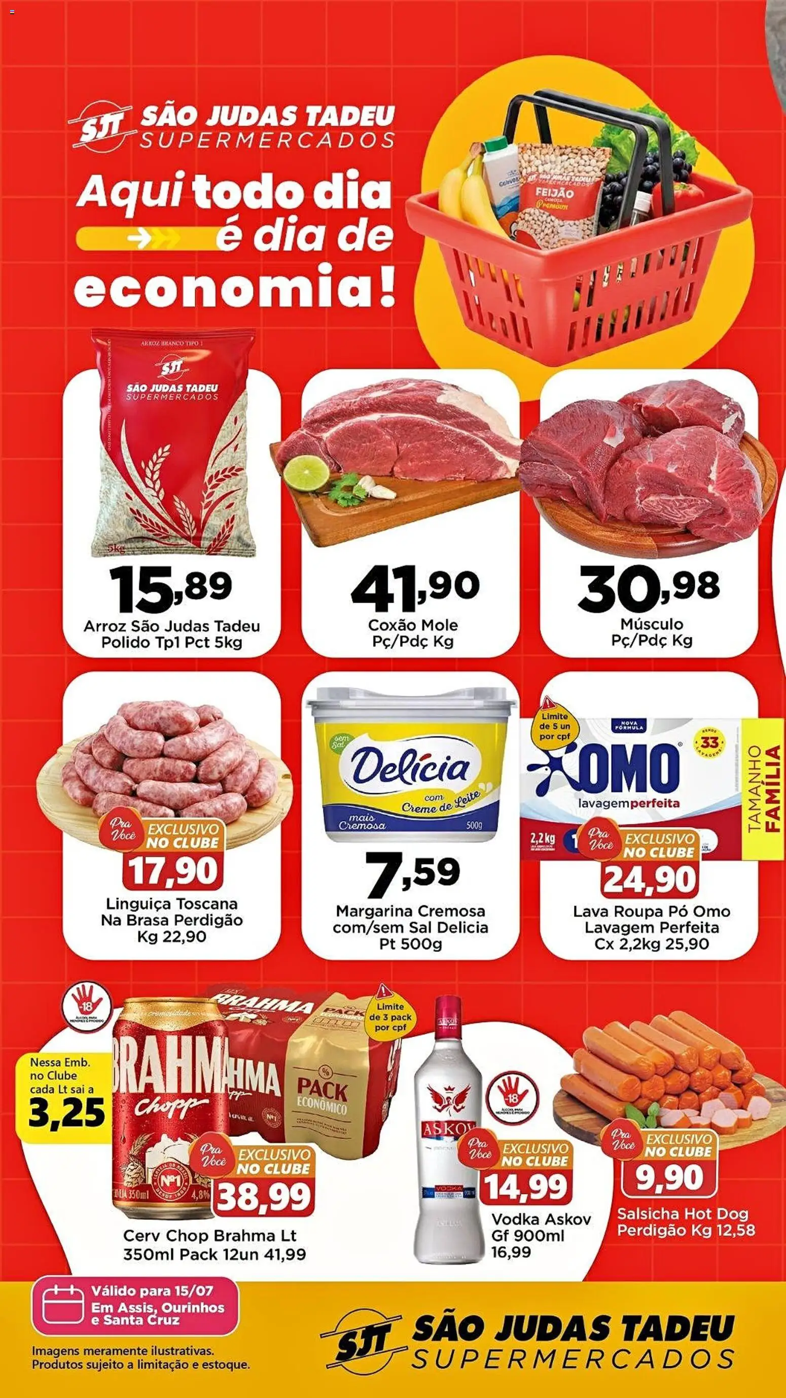 São Judas Tadeu Folheto - válido de 15/07/2026 | Página: 1 | Produtos: Leite, Arroz, Creme, Sal