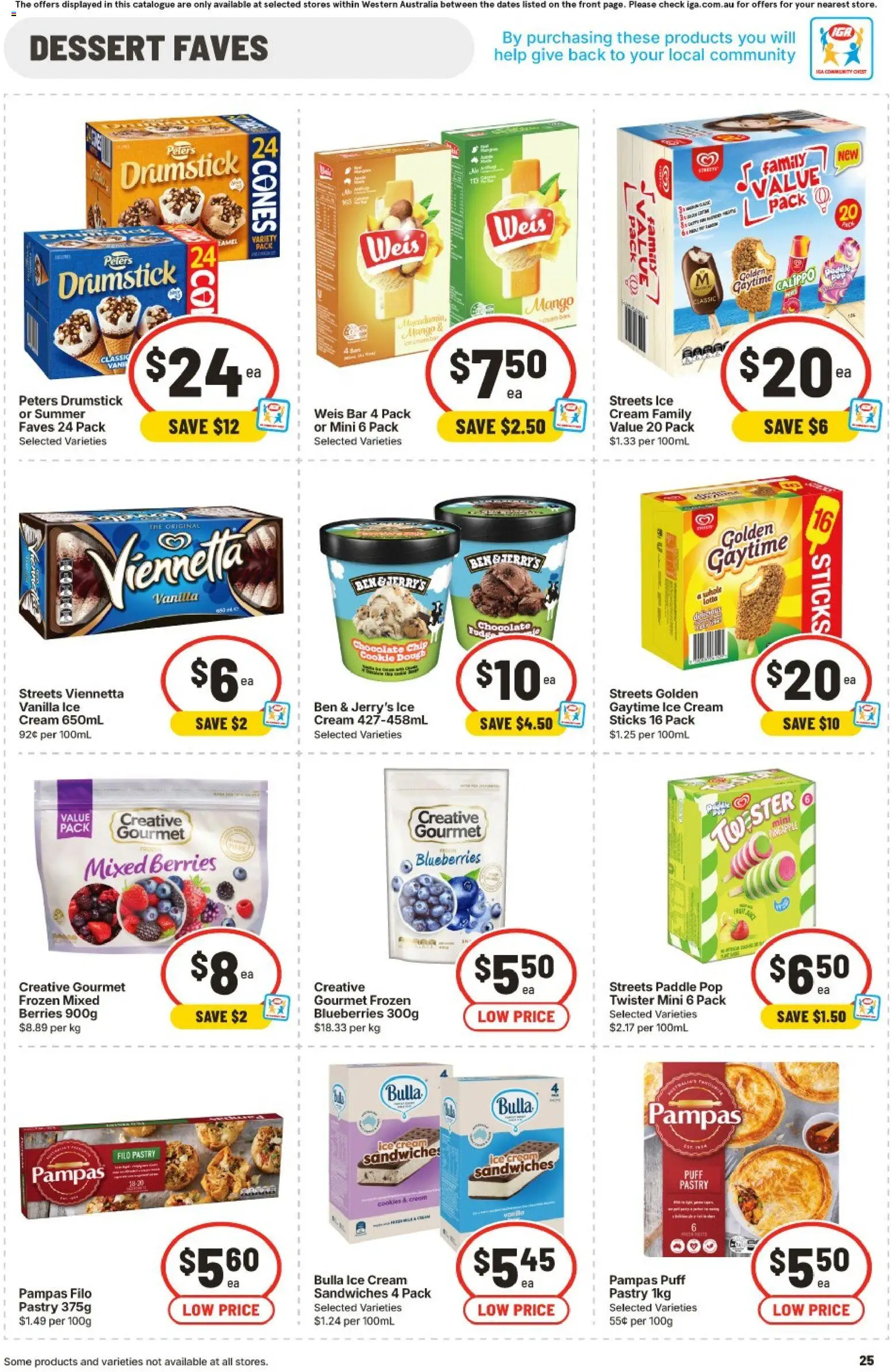 IGA catalogue - valid from 03.06.2026 | Page: 25 | Products: Cream, Ice cream, Mango, Blueberries