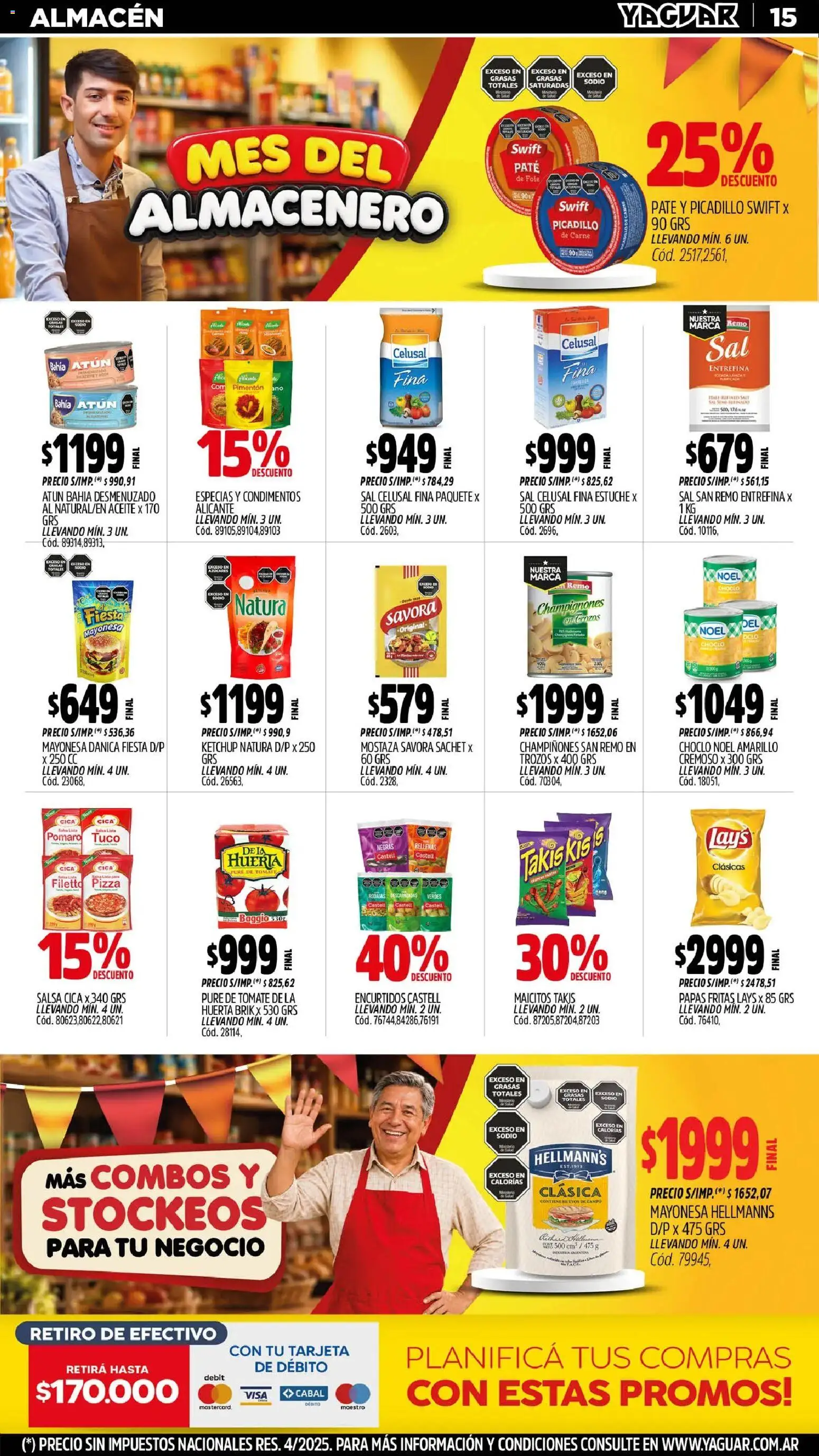 Yaguar catálogo │ válido desde el 31/08/2026 | Página: 15 | Productos: Champiñones, Tomate, Paté, Picadillo