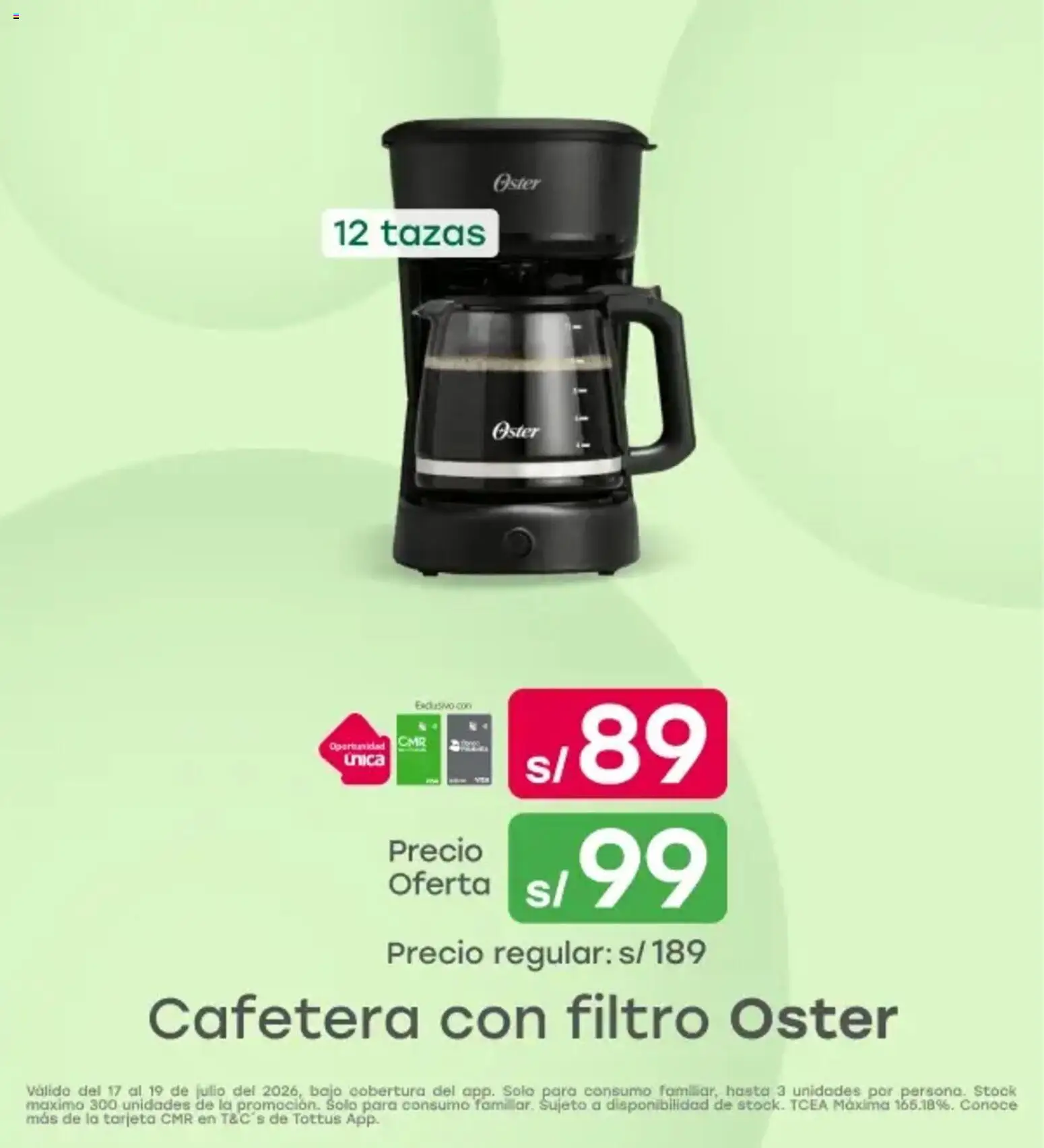 Catálogo Tottus válido desde 17/07/2026 | Página: 6 | Productos: Cafetera