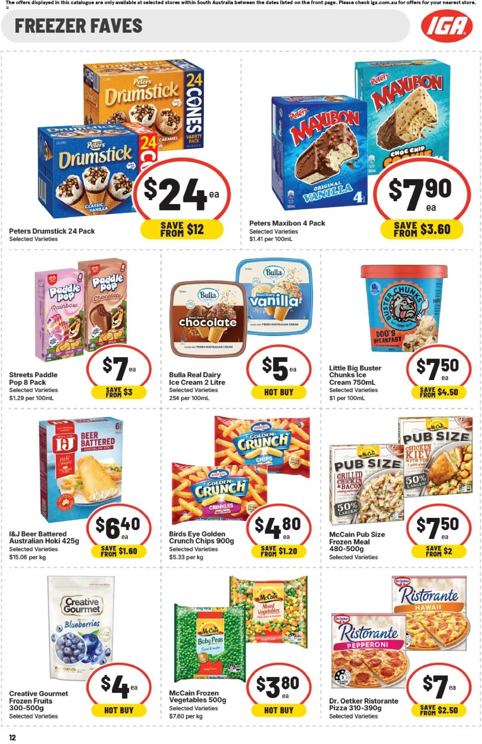 IGA catalogue - valid from 01/07/2026 | Page: 12 | Products: Chocolate, Beer, Cream, Freezer
