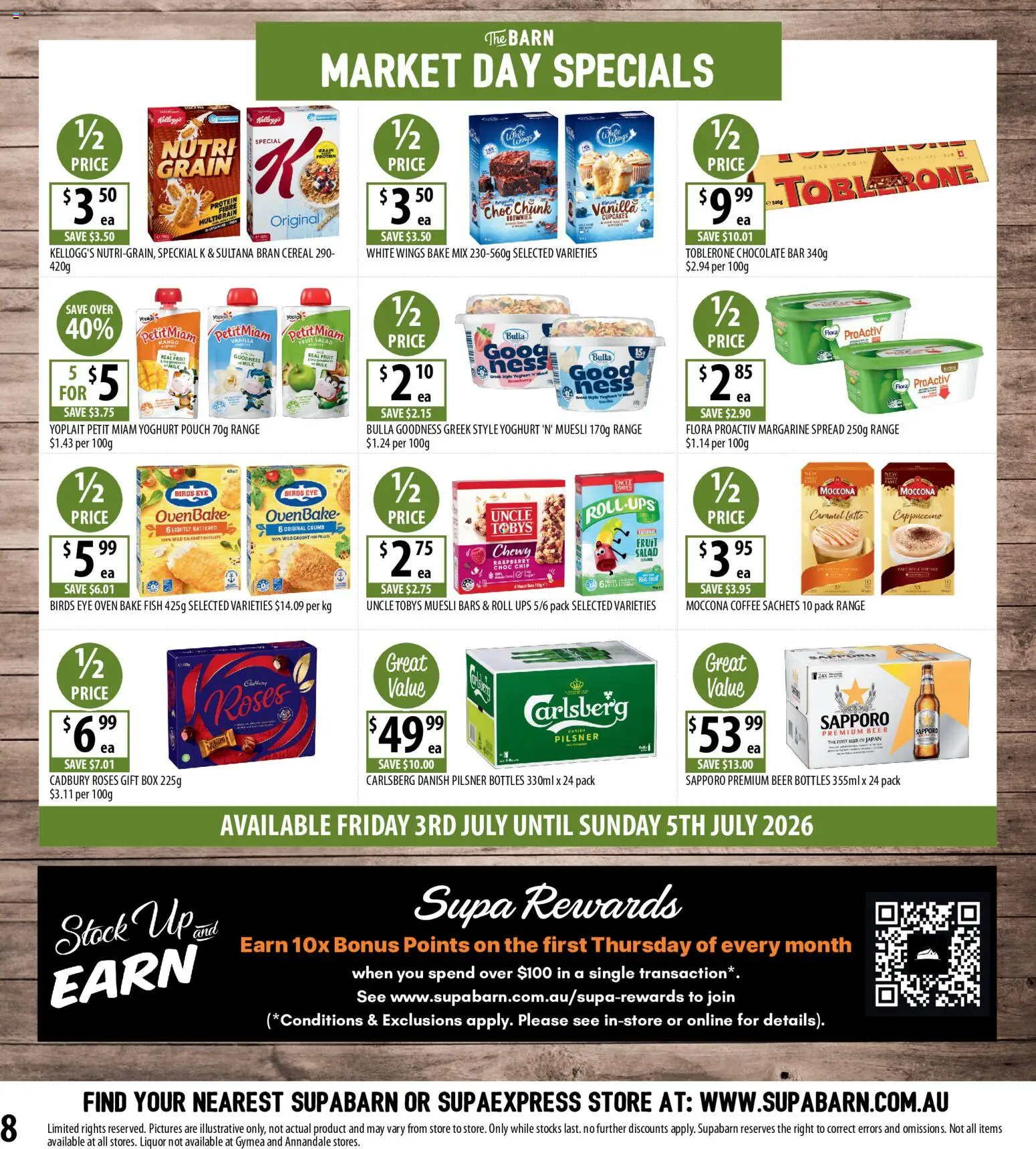 Supabarn catalogue - valid from 01/07/2026 | Page: 8 | Products: Milk, Cereal, Salad, UPS