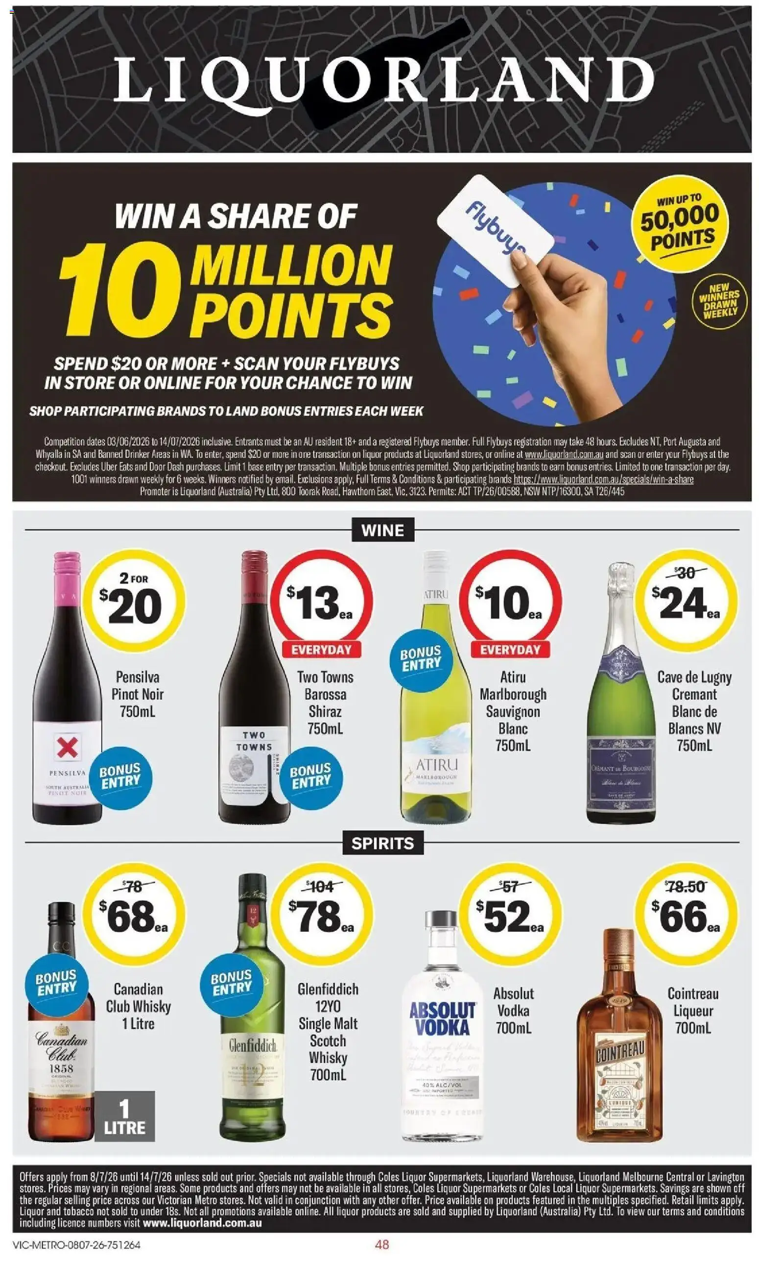 Coles catalogue - valid from 07/07/2026 | Page: 48 | Products: Door, Wine, Vodka, Scotch