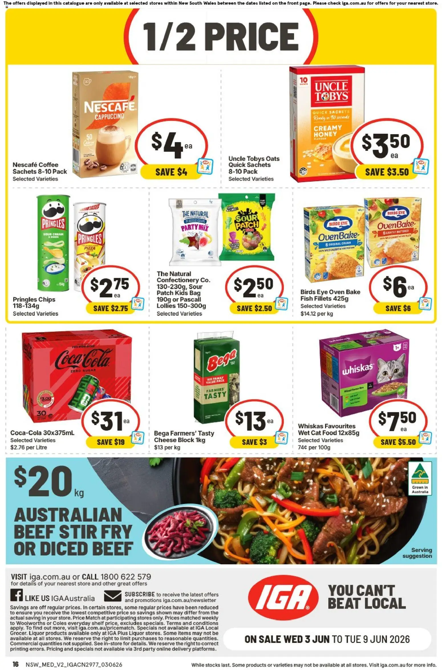IGA catalogue - valid from 03.06.2026 | Page: 16 | Products: Honey, Beef, Bag, Oven