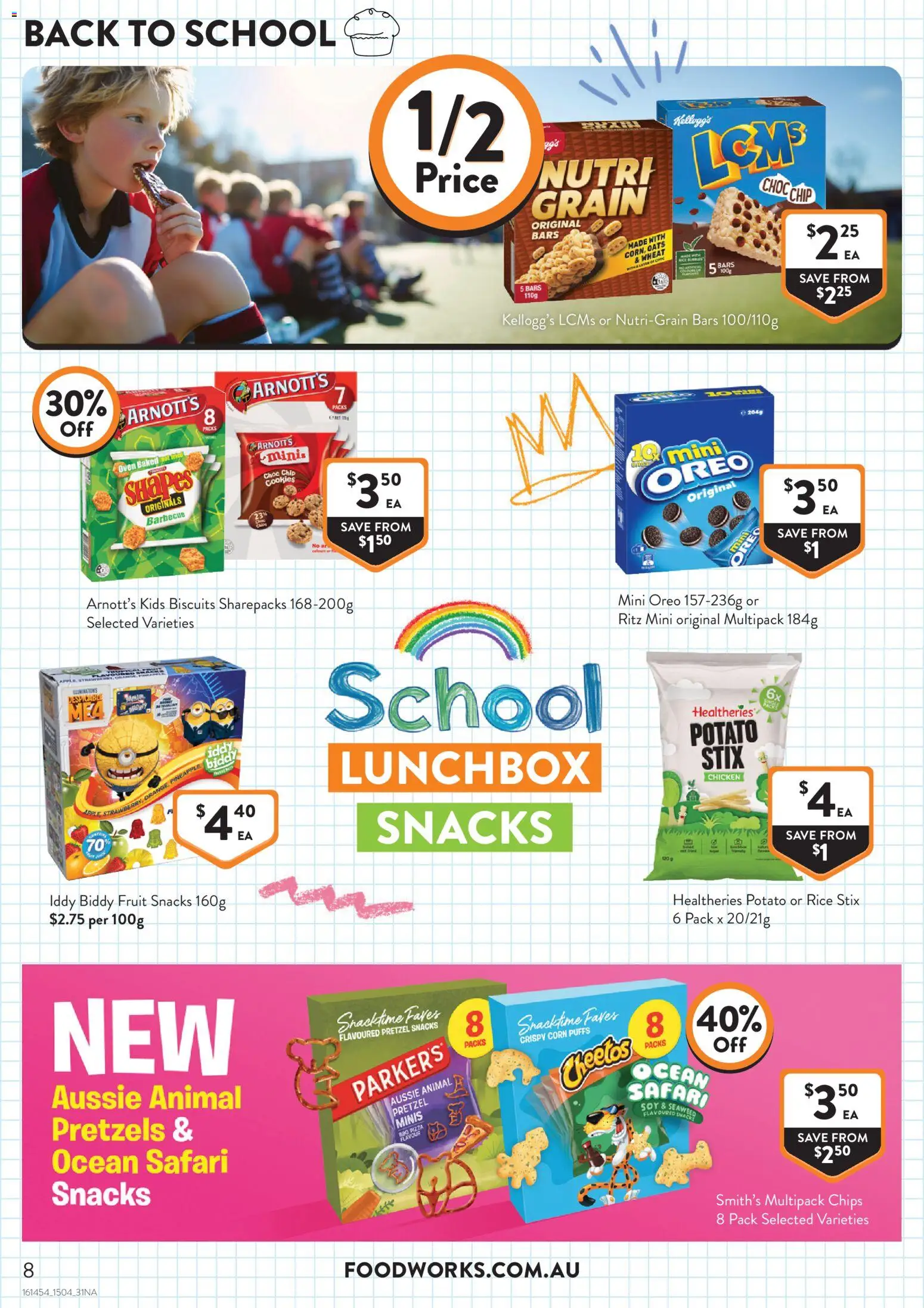 Foodworks catalogue - valid from 15.04.2026 | Page: 8 | Products: Chicken, Pineapple, Biscuits, Pretzels