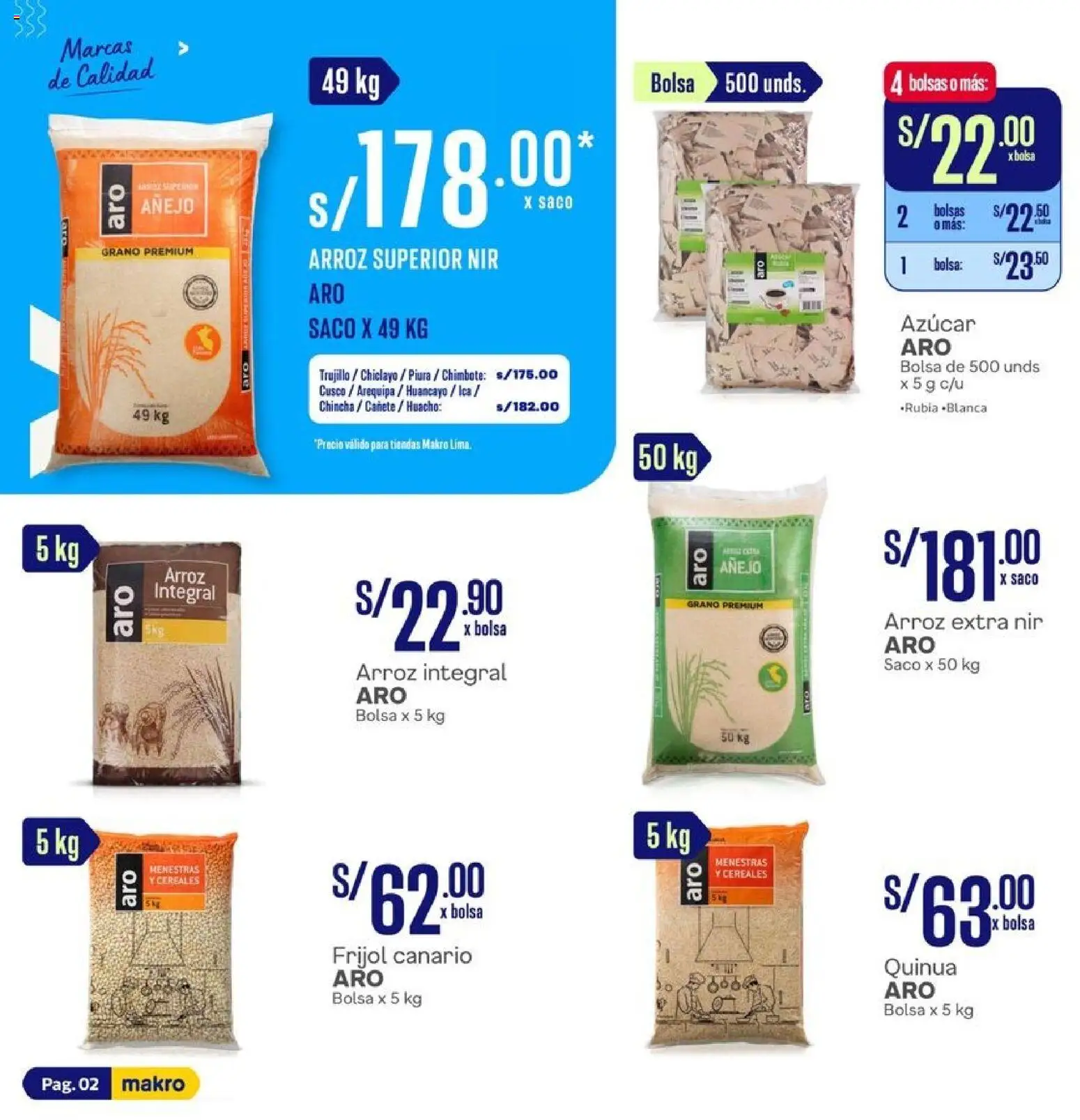 Catálogo Makro válido desde 01.05.2026 | Página: 2 | Productos: Arroz, Cereales, Saco, Bolsa