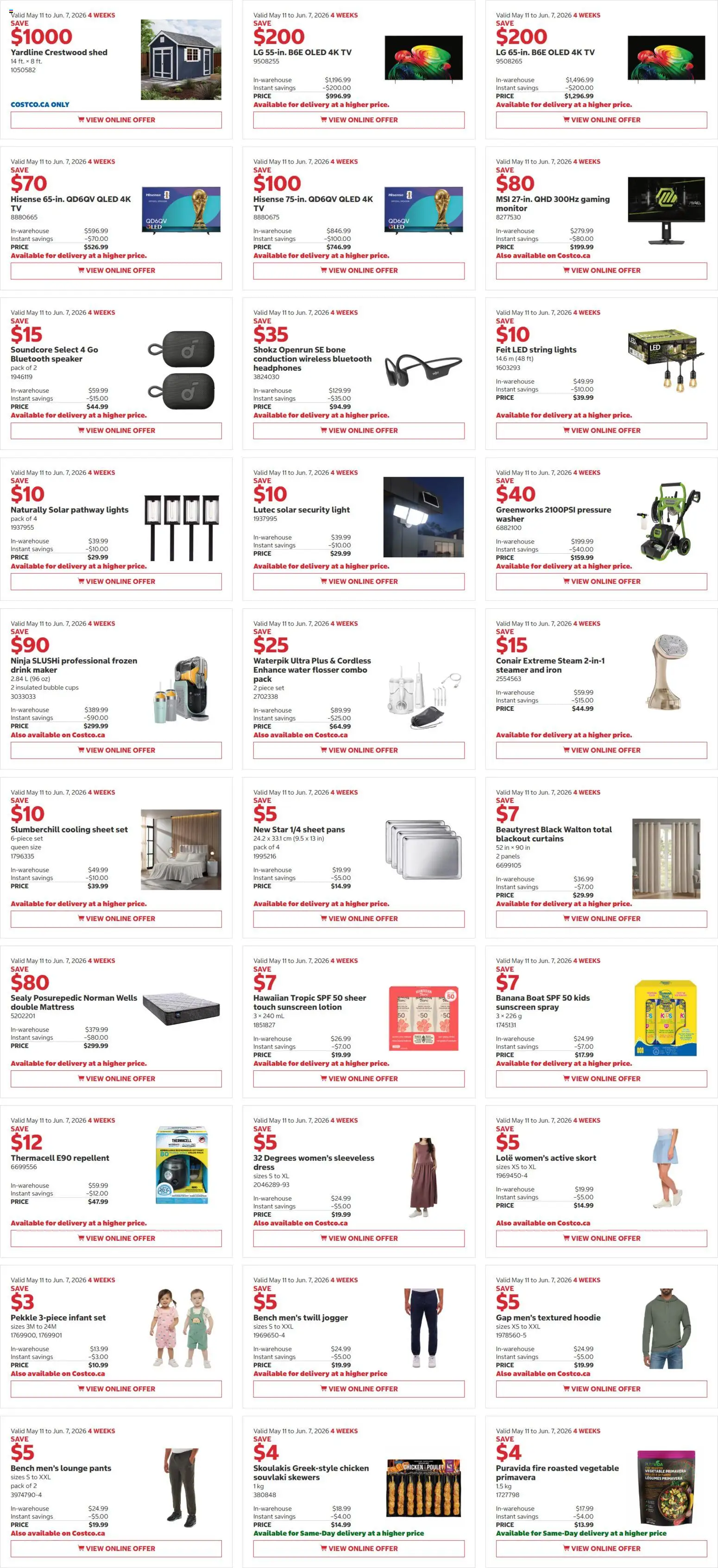 Costco flyer valid from 11.05.2026 | Page: 2 | Products: Dress, Speaker, Iron, Hoodie